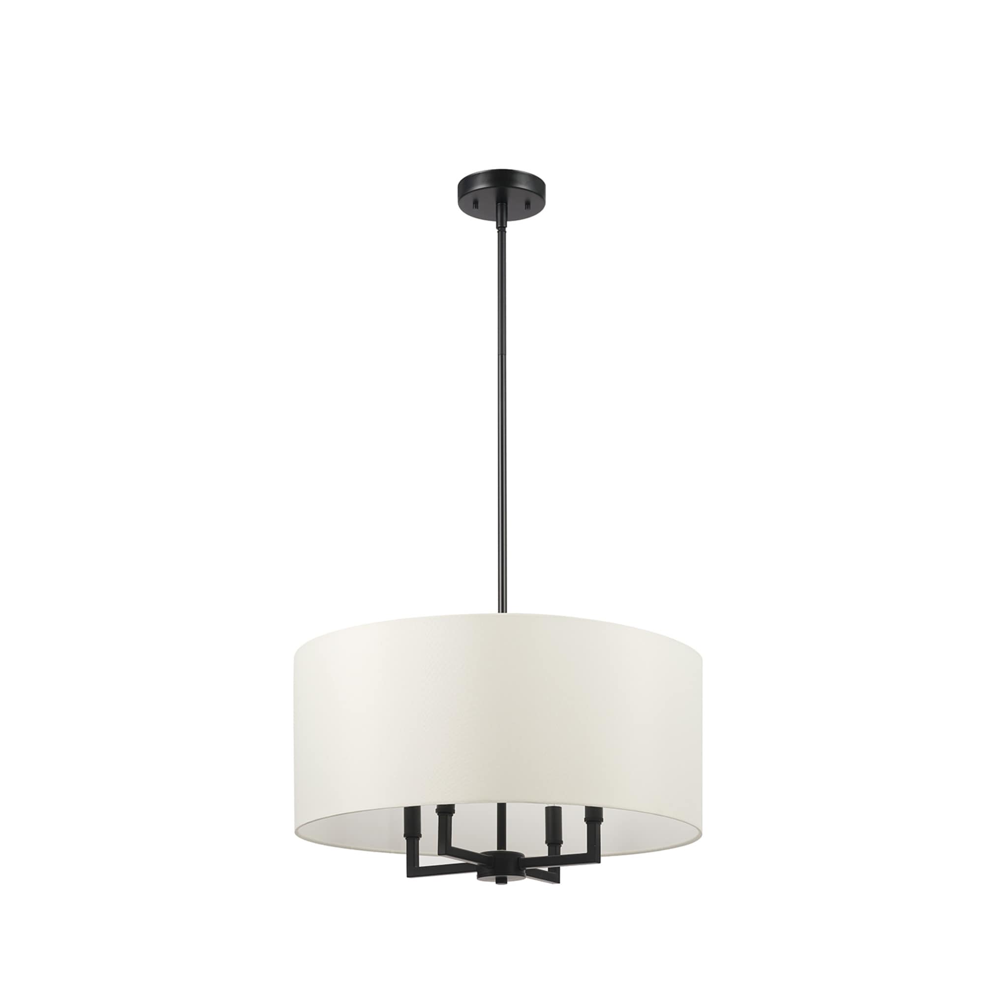 Globe Electric 4-Light Matte Black Farmhouse Led; Dry Rated Chandelier ...