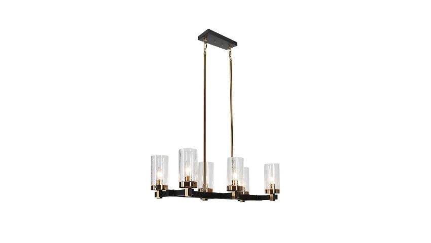ZEVNI Fairyl 6-Light Black and Brass Dining Room Chandelier ZEVNI Fairyl 6-Light Black and Brass Dining Room Chandelier