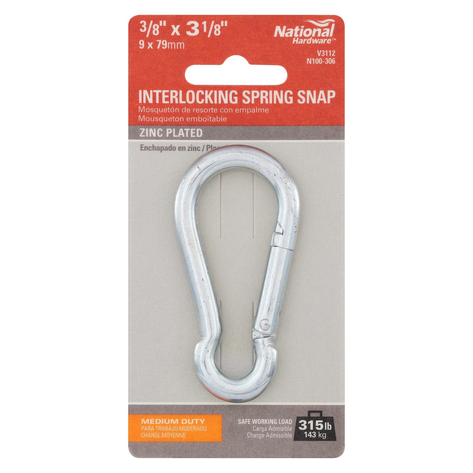 National Hardware N100-306- 3/8-in Interlocking Spring Snaps in