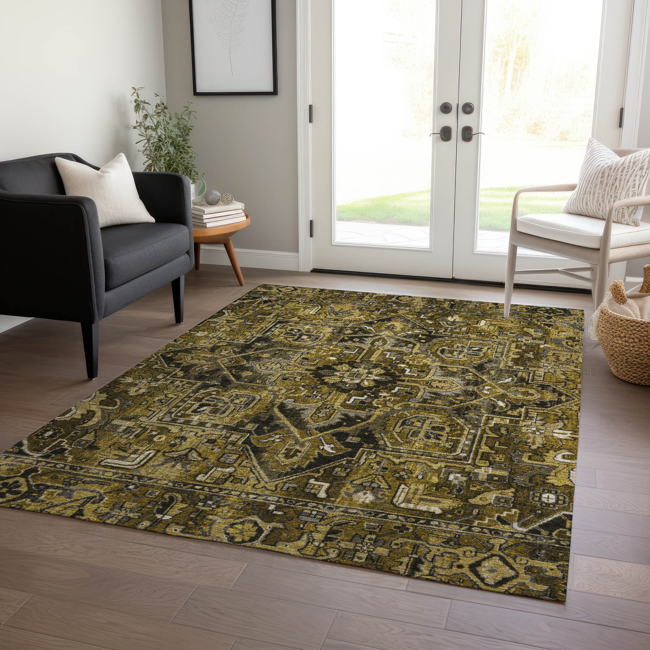 Addison Rugs ACN570BR3X5 Chantille ACN570BR 3 x 5 (ft) Polyester Brown Rectangular Indoor/Outdoor Oriental Machine washable Area rug