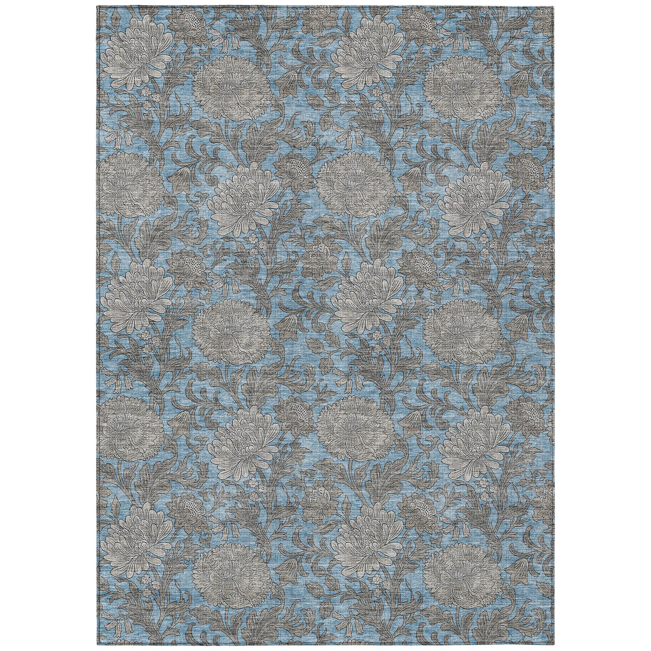 Addison Rugs ACN677BU8X10 Chantille ACN677BU 8 x 10 (ft) Polyester Blue Rectangular Indoor/Outdoor Geometric Machine washable Area rug