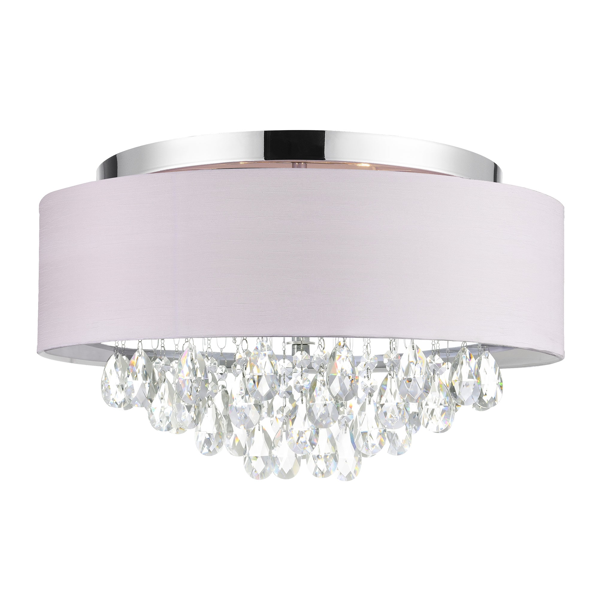 CWI Lighting 5443C18C (OFF WHITE) Dash 4 -Light 18.0-in Chrome Flush Mount Light