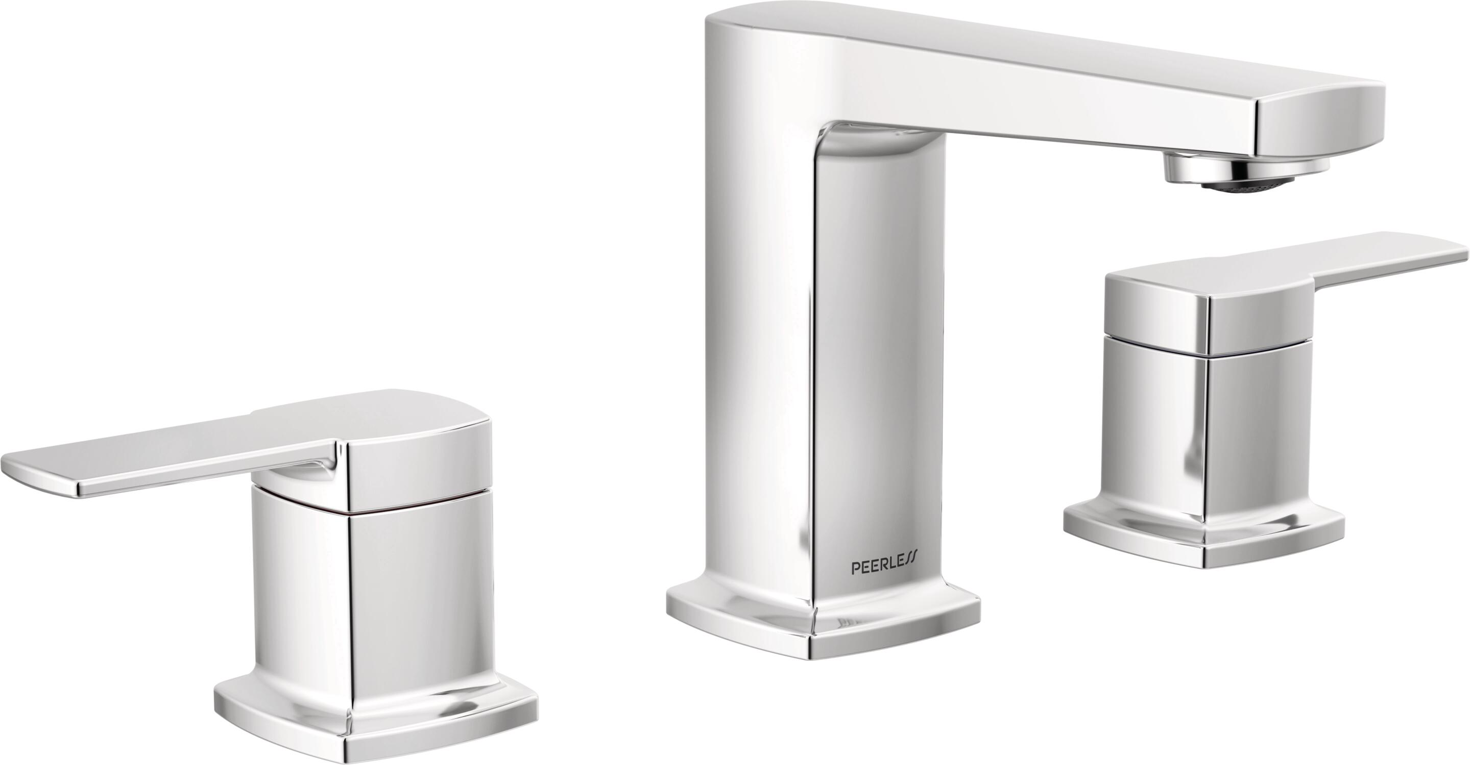 Peerless P3571LF Ezra Chrome Widespread 2-handle WaterSense Low-arc Residential Handle Bathroom Sink Faucet with Drain