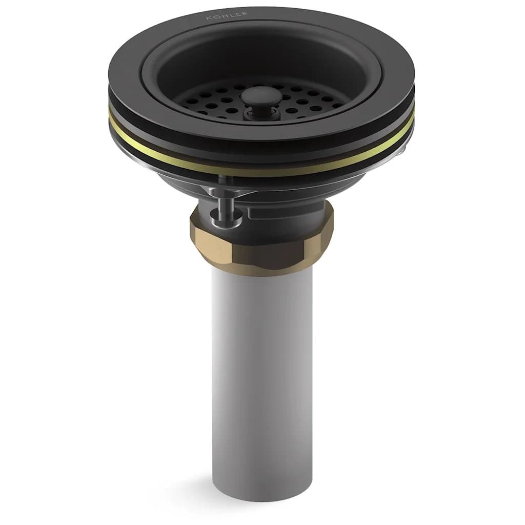 KOHLER Duostrainer Sink Drain and Strainer with Tailpiece in Brushed Graphite