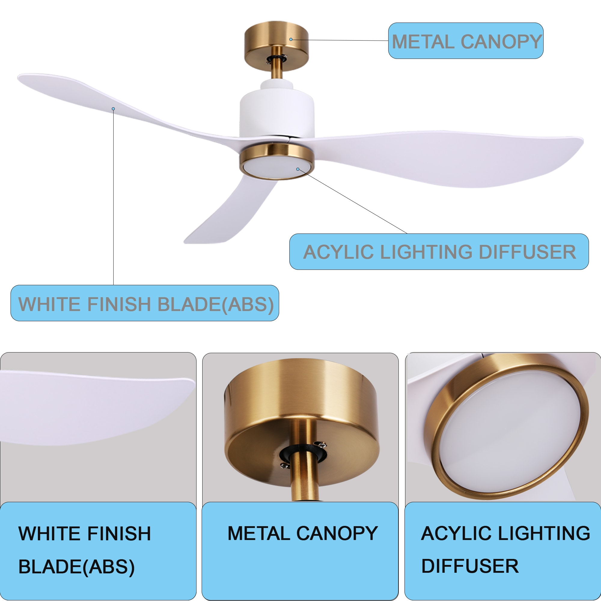 XIZZI XICF52-163WG Ceiling-Fans - View #6