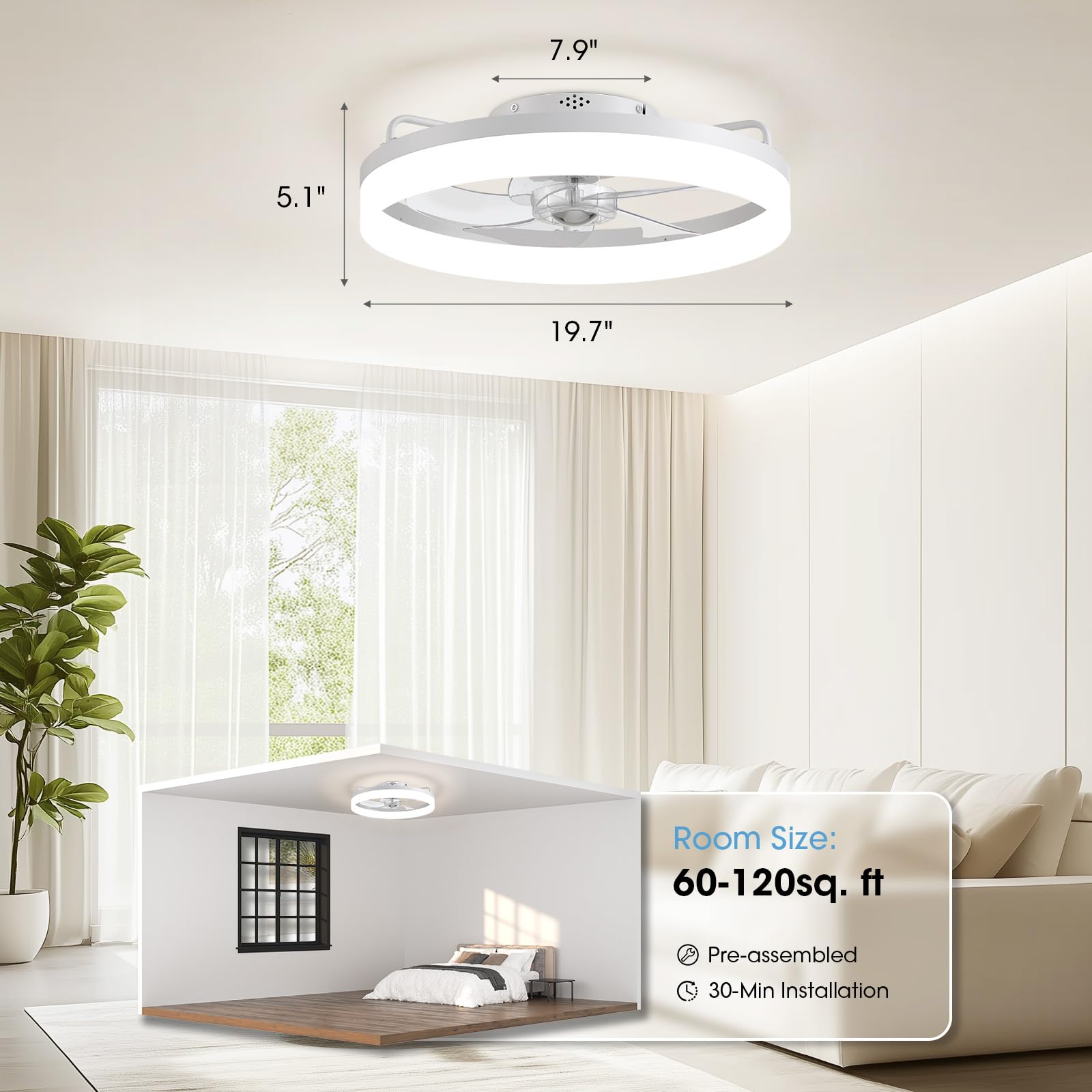 SILJOY LL-6001WH-01 Ceiling-Fans - View #3