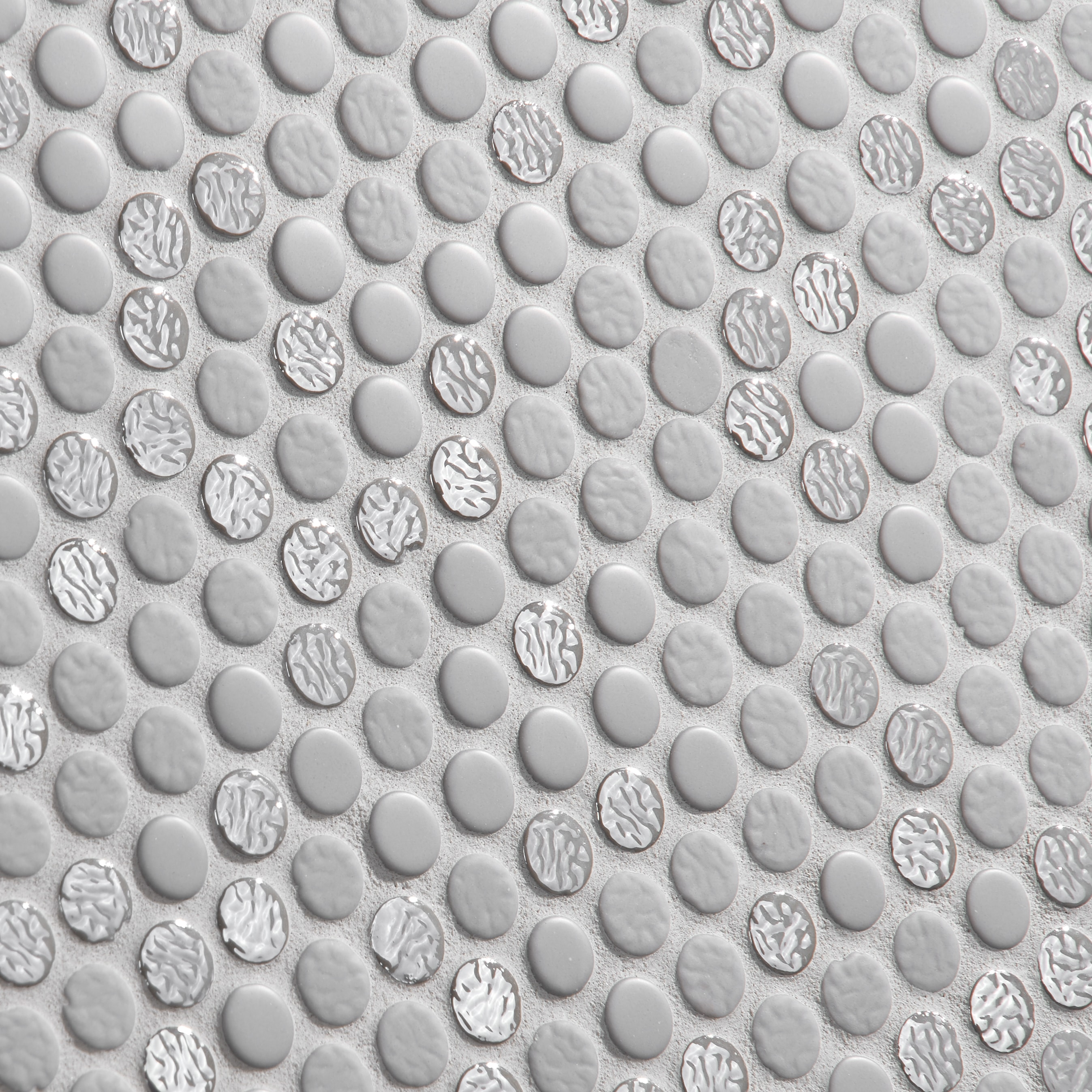 Kravitz Penny 11.61 in. x 11.96 in. Polished Glass Mosaic Floor and Wall Tile (0.96 Sq. Ft. / Each)
