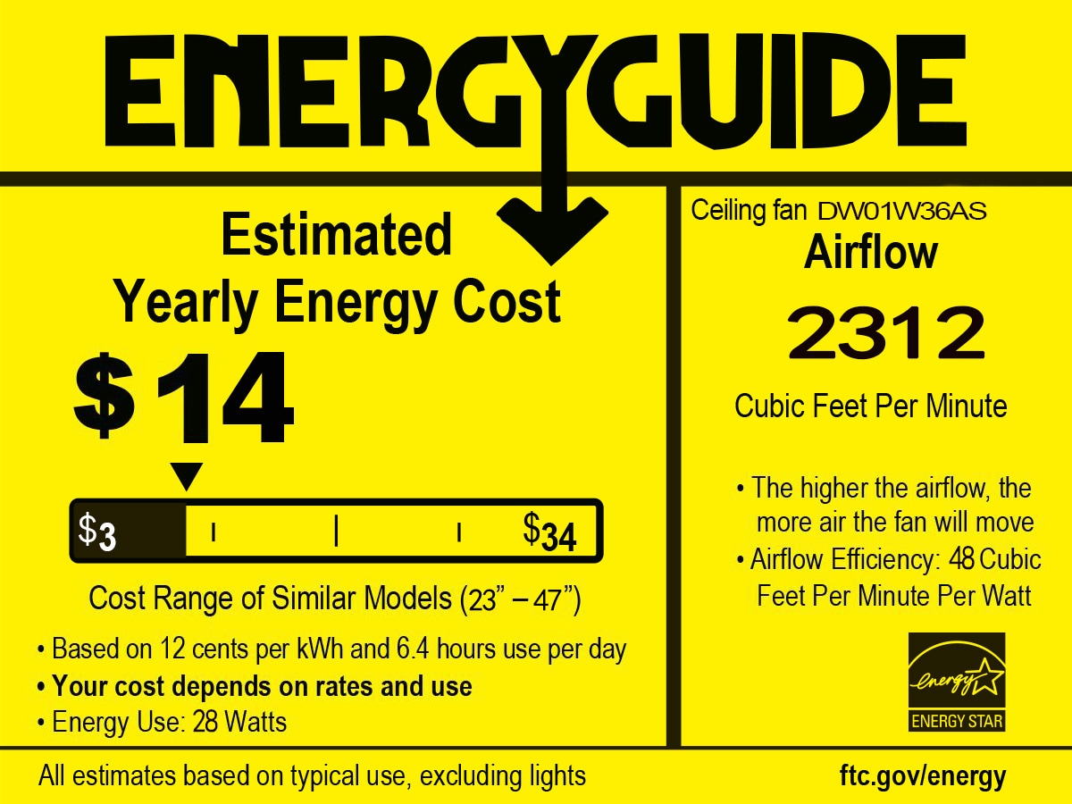 Home Accessories Inc DW01W36AS Ceiling-Fans - View #7