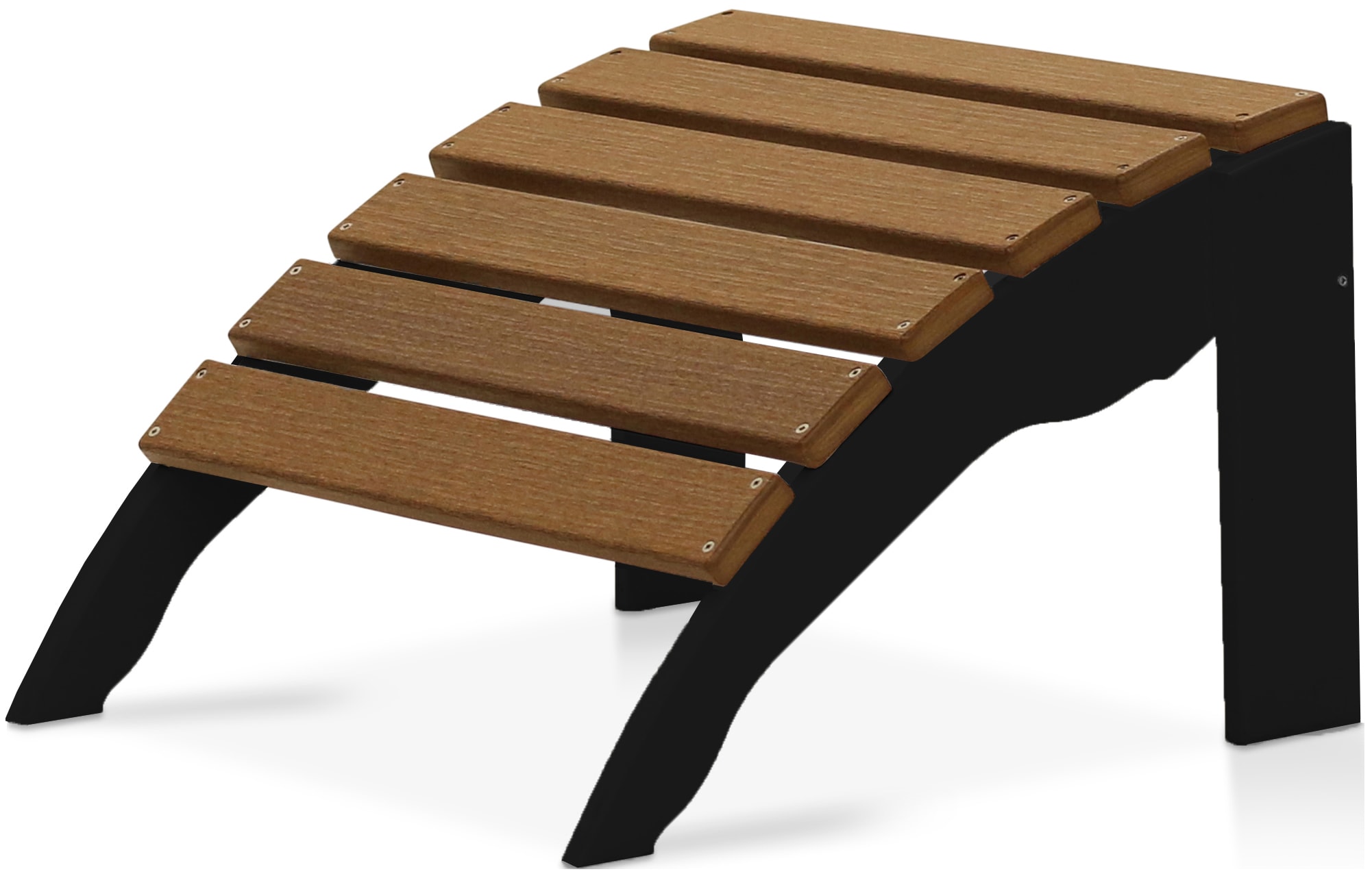 DuroGreen AO8020BLAM Icon Black with Antique Mahogany Hdpe Ottoman