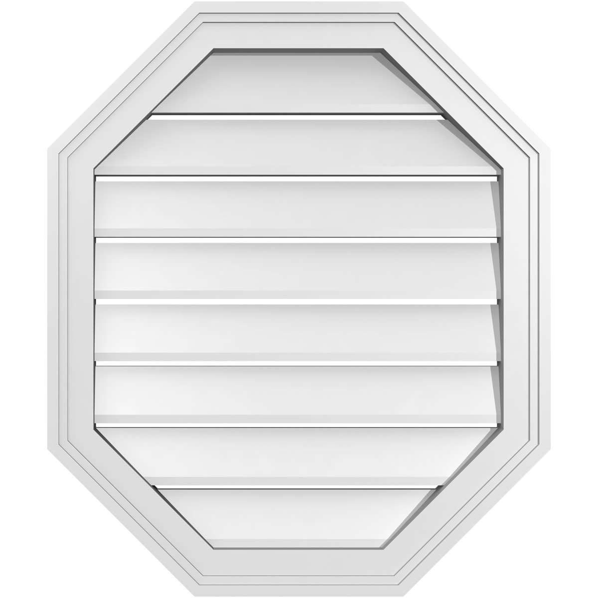 Ekena Millwork GVPOV22X2602SF 22-Inches x 26-Inches Off-white Octagon PVC Gable Louver Vent