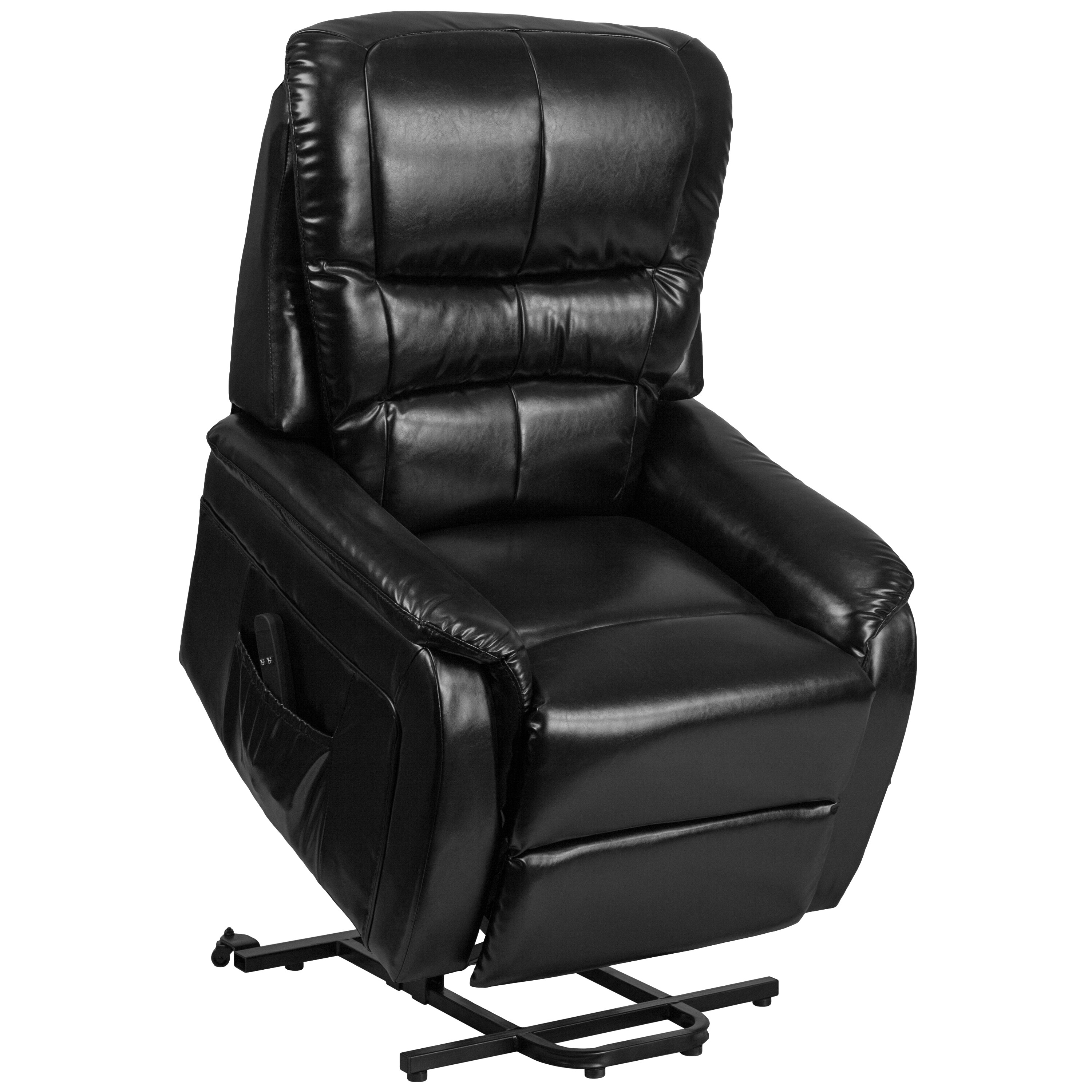 Flash Furniture 889142092148 HERCULES Series Black Leather Faux leather Upholstered Recliner with Lift Assistance