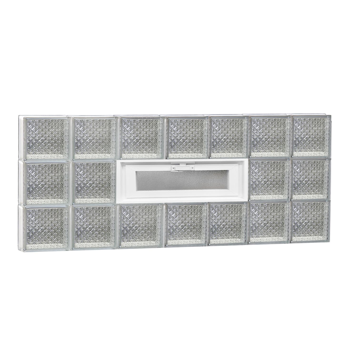 REDI2SET V4218DP Diamond Glass 40-1/4-in x 17-1/4-in Frameless Replacement Vented Glass Block Window