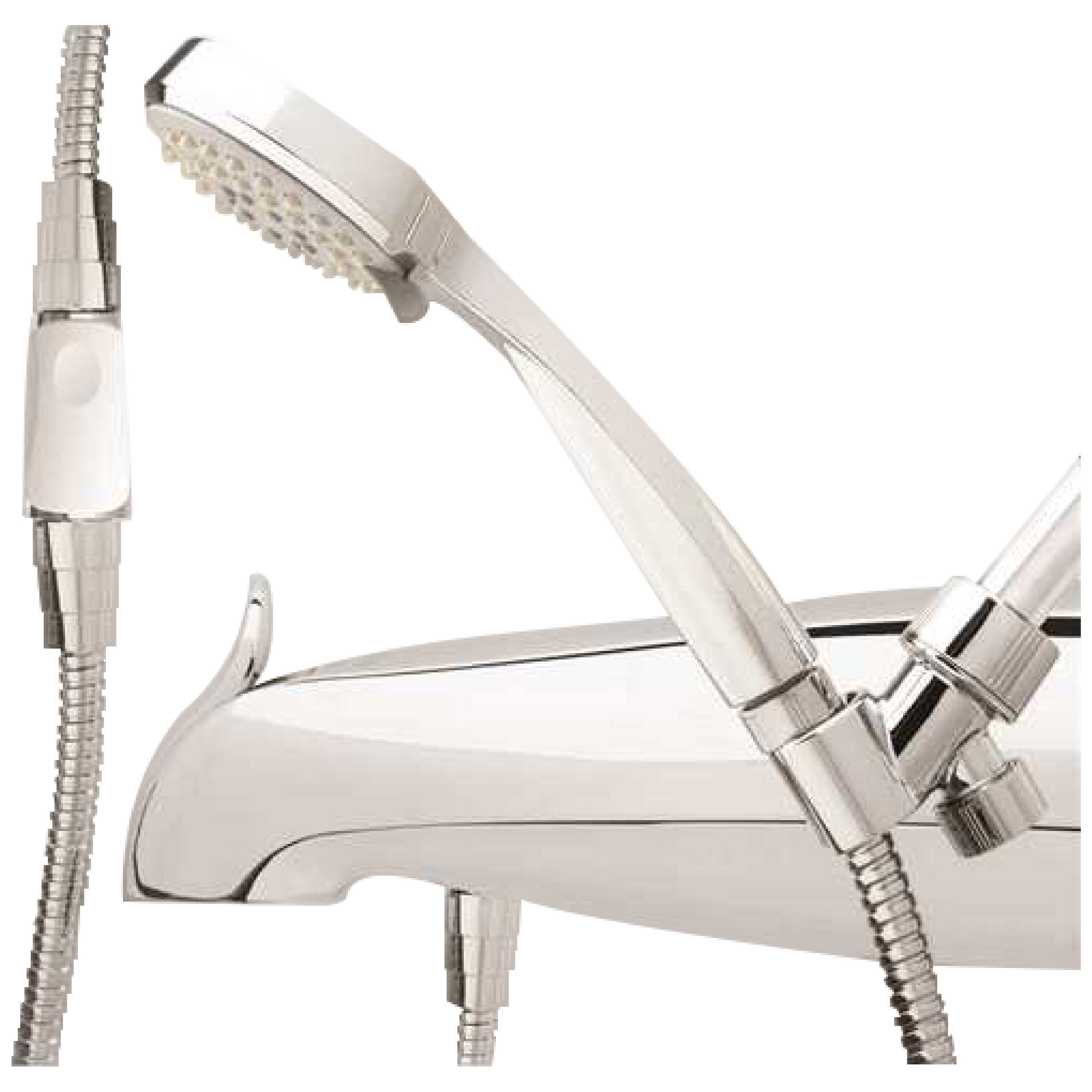 Chrome Handheld Wall Mounted Shower Head with 3 Spray Settings