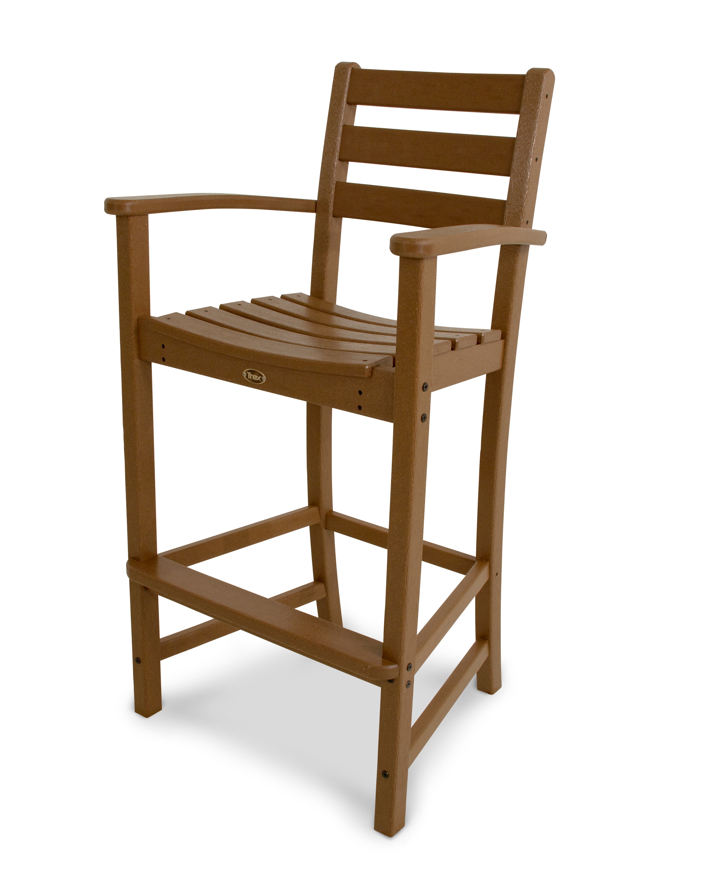 Trex Outdoor Furniture TXD202TH Monterey Bay Tree House HDPE Frame Stationary Bar Stool Chair with Slat Seat