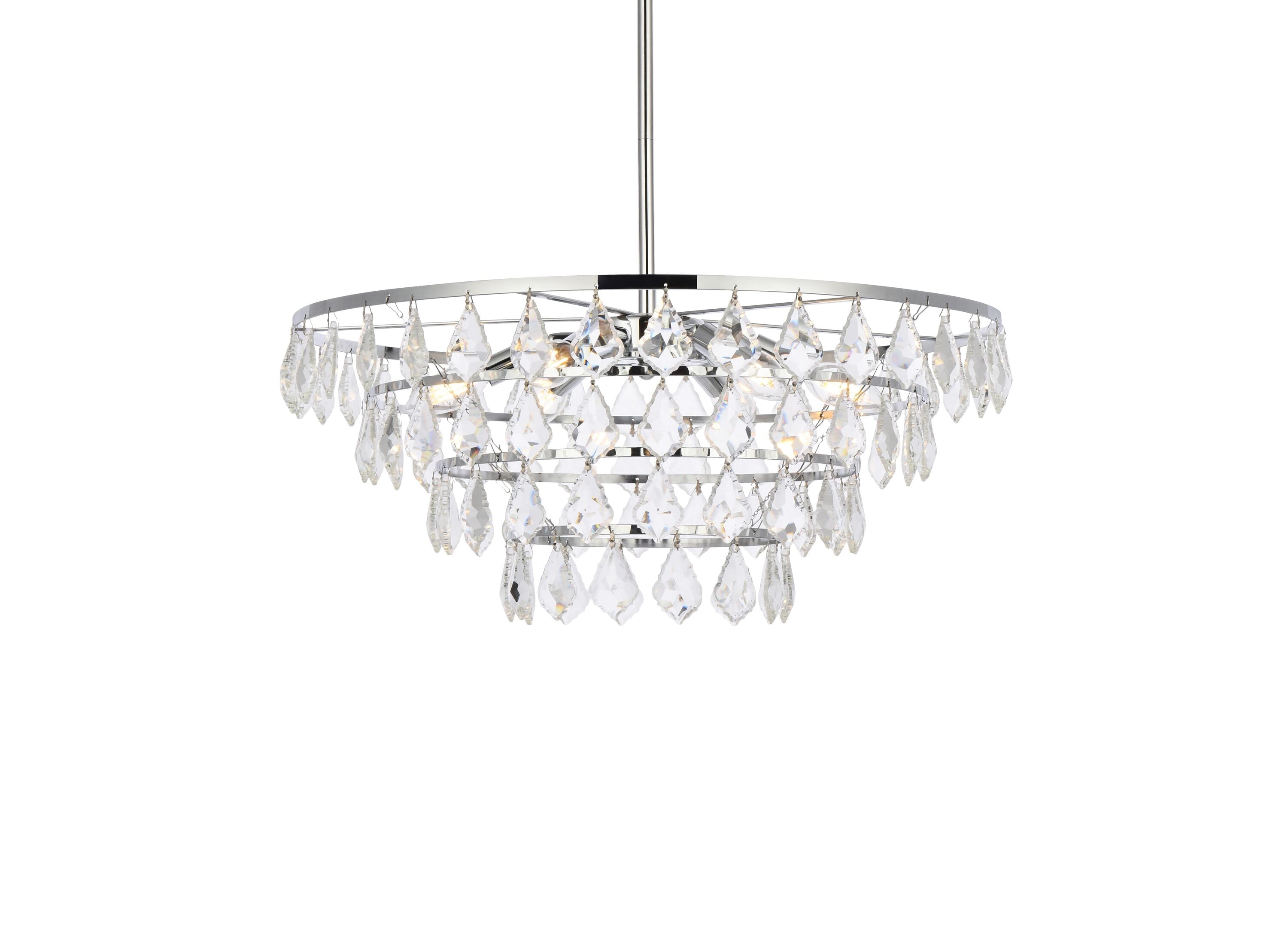 Ella 24'' Chrome Crystal Pendant Light