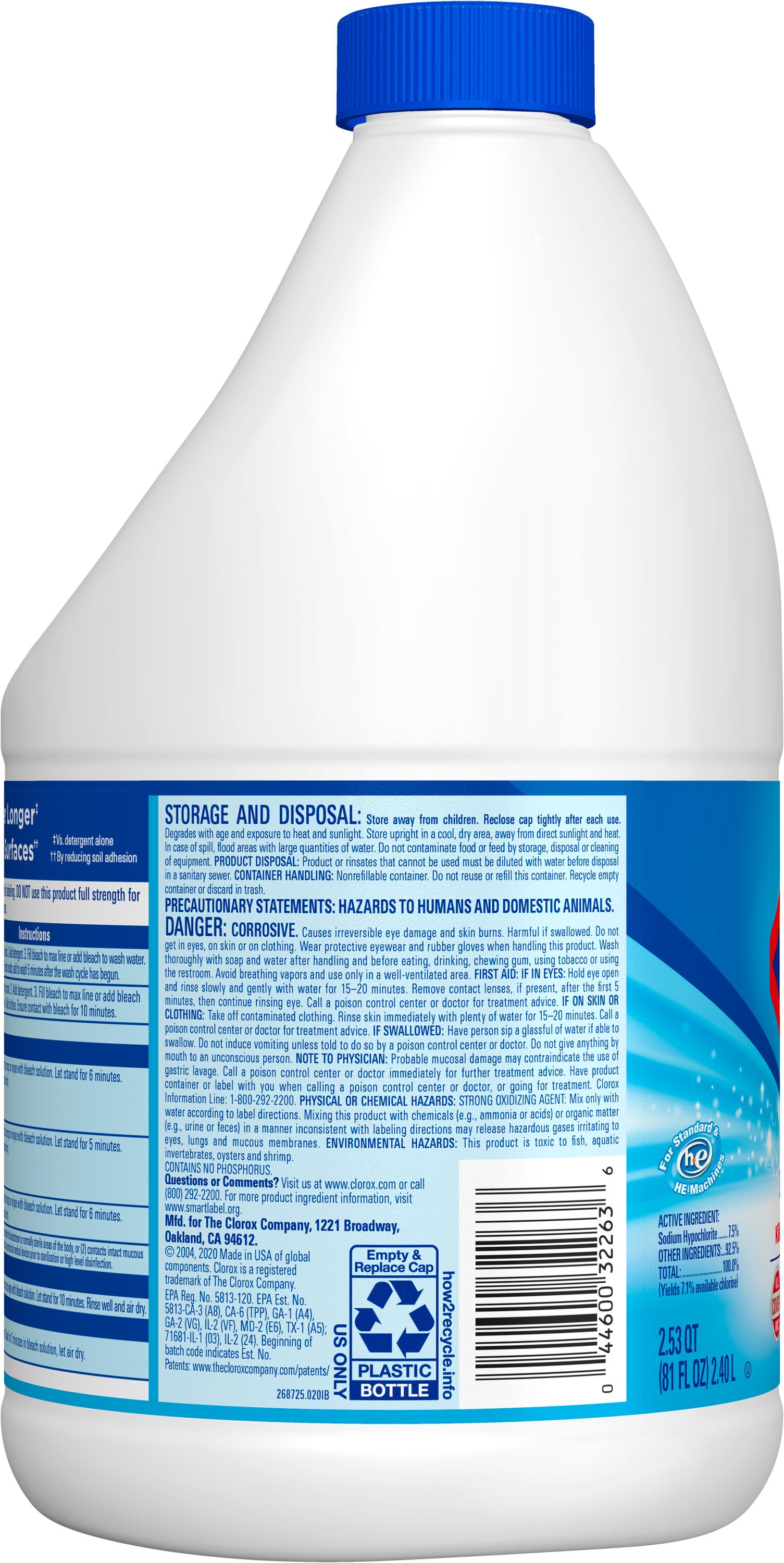 clorox bleach ingredients label