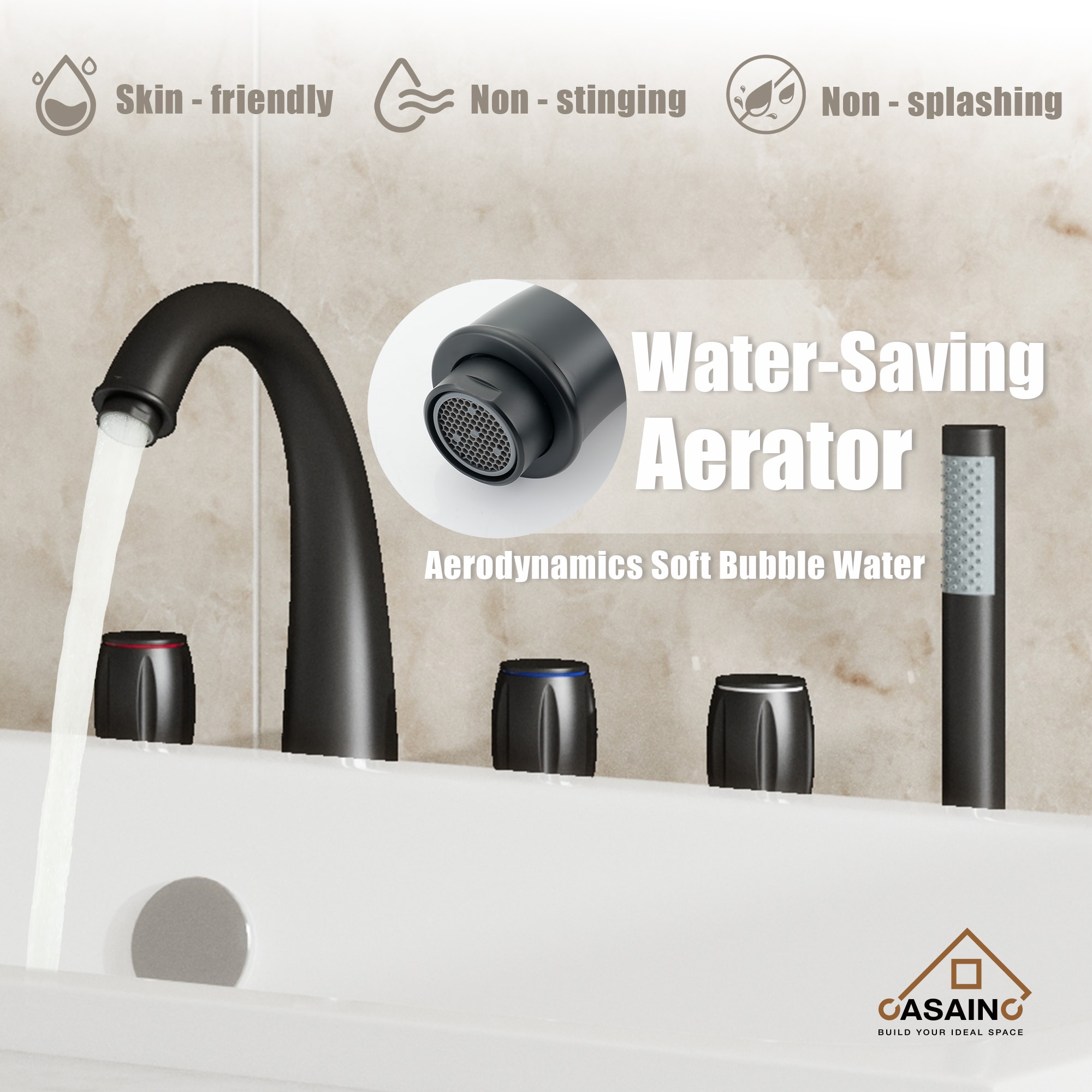 CASAINC KCLT0056-BN Roman-Tub-Faucets - View #9