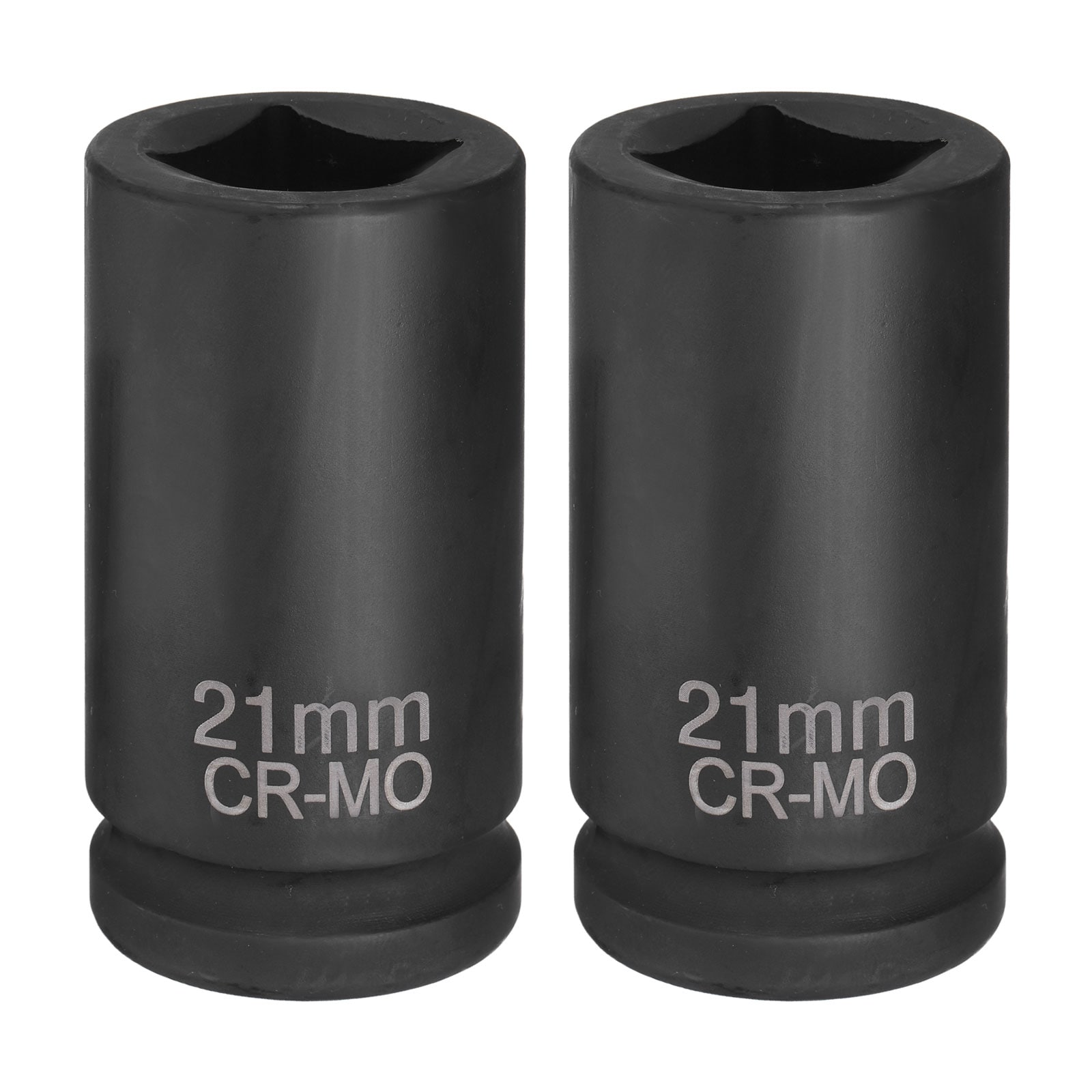 Harfington 2pcs 4 Point Square Socket 3/4 Inch Drive 21mm Metric CR-MO Phosphate Blackening Standard Wheel Impact Sockets for Auto Repair Mechanical Maintenance Home Install #S26040900UX5474