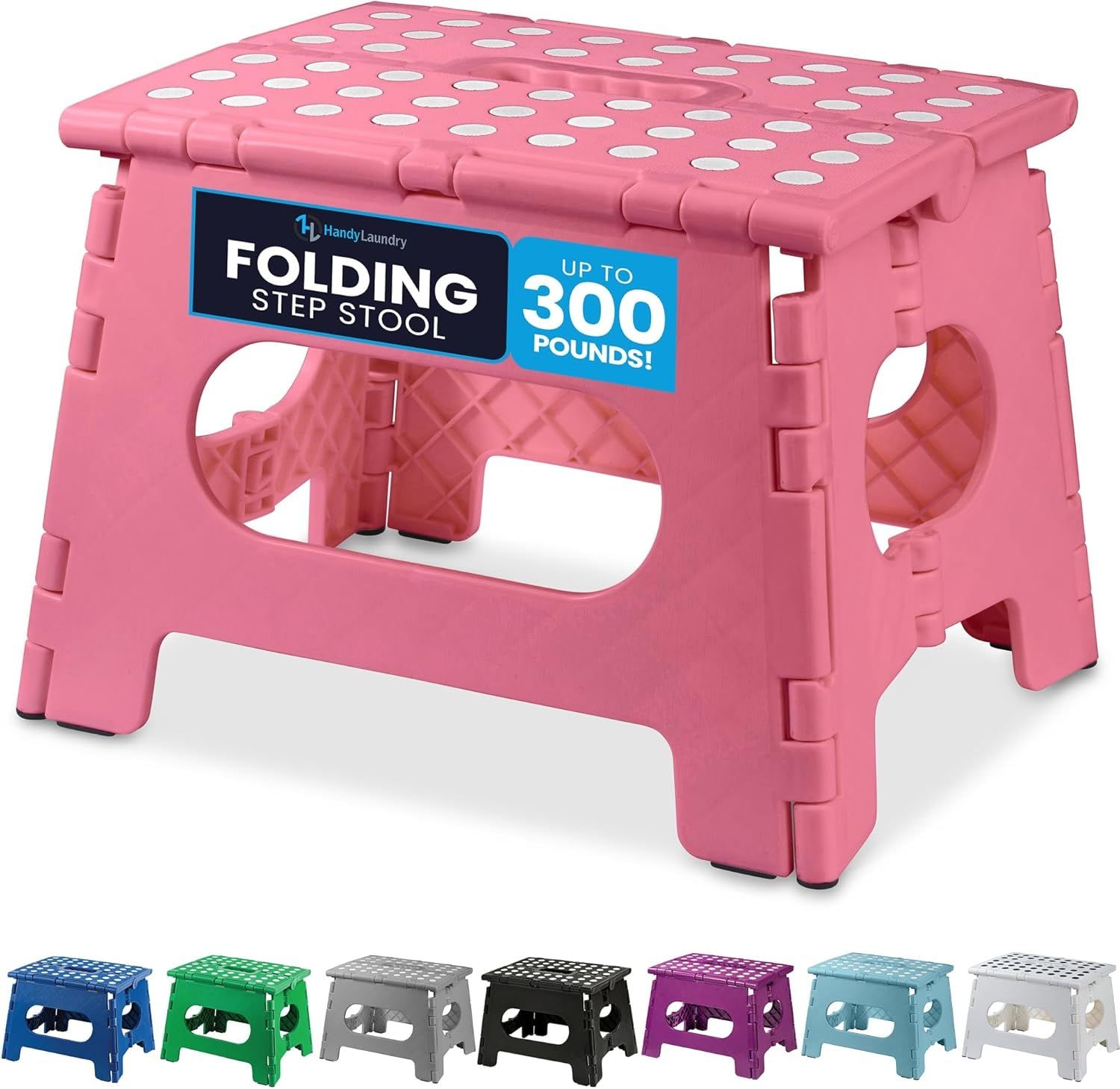 SPACELEAD 9 Inch Folding Step Stool Lightweight One Flip Open Design for Kitchen Bathroom and Bedroom Use Supports Adults and Kids #DOBASP-D01027HEENA
