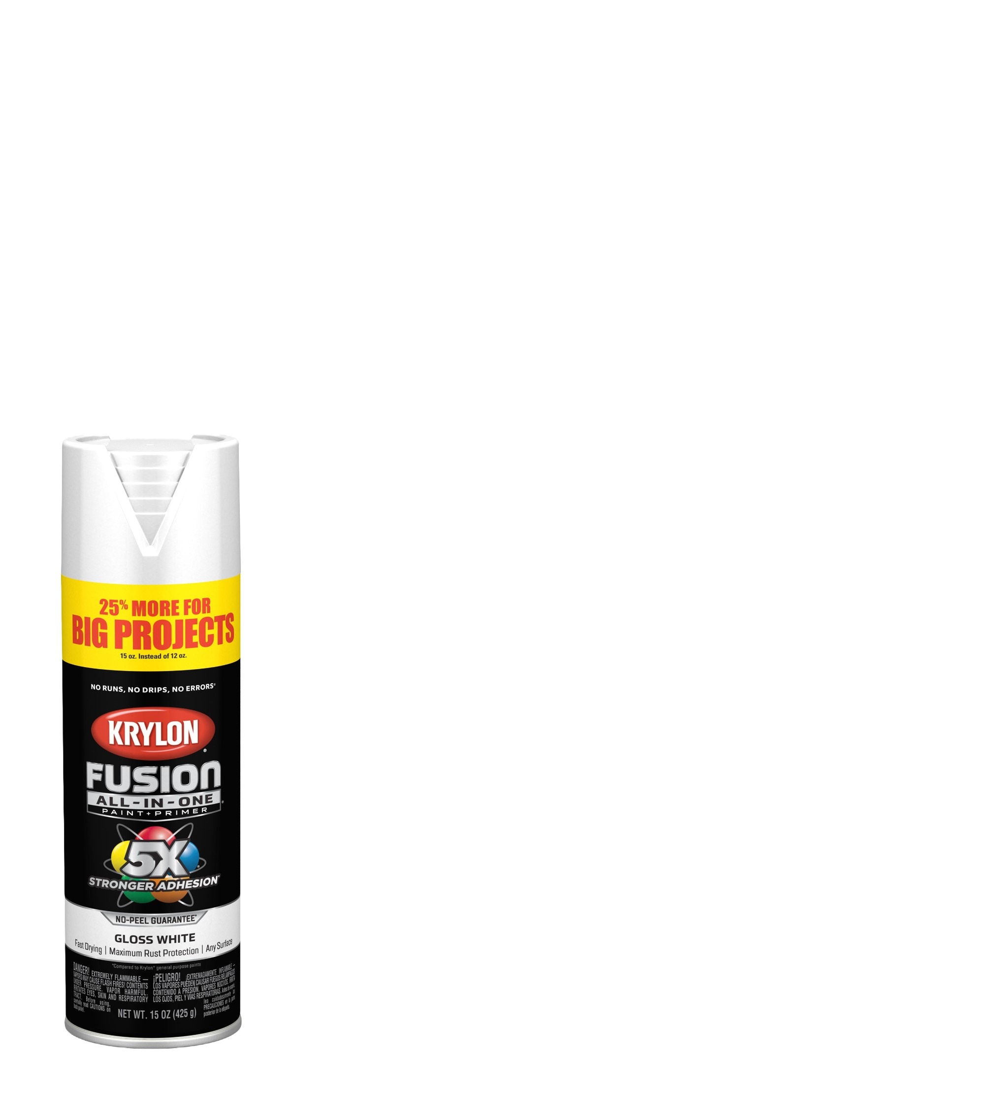 Krylon K82727007 Fusion All-In-One Gloss White Spray paint and primer in one ( NET WT. 15-oz )