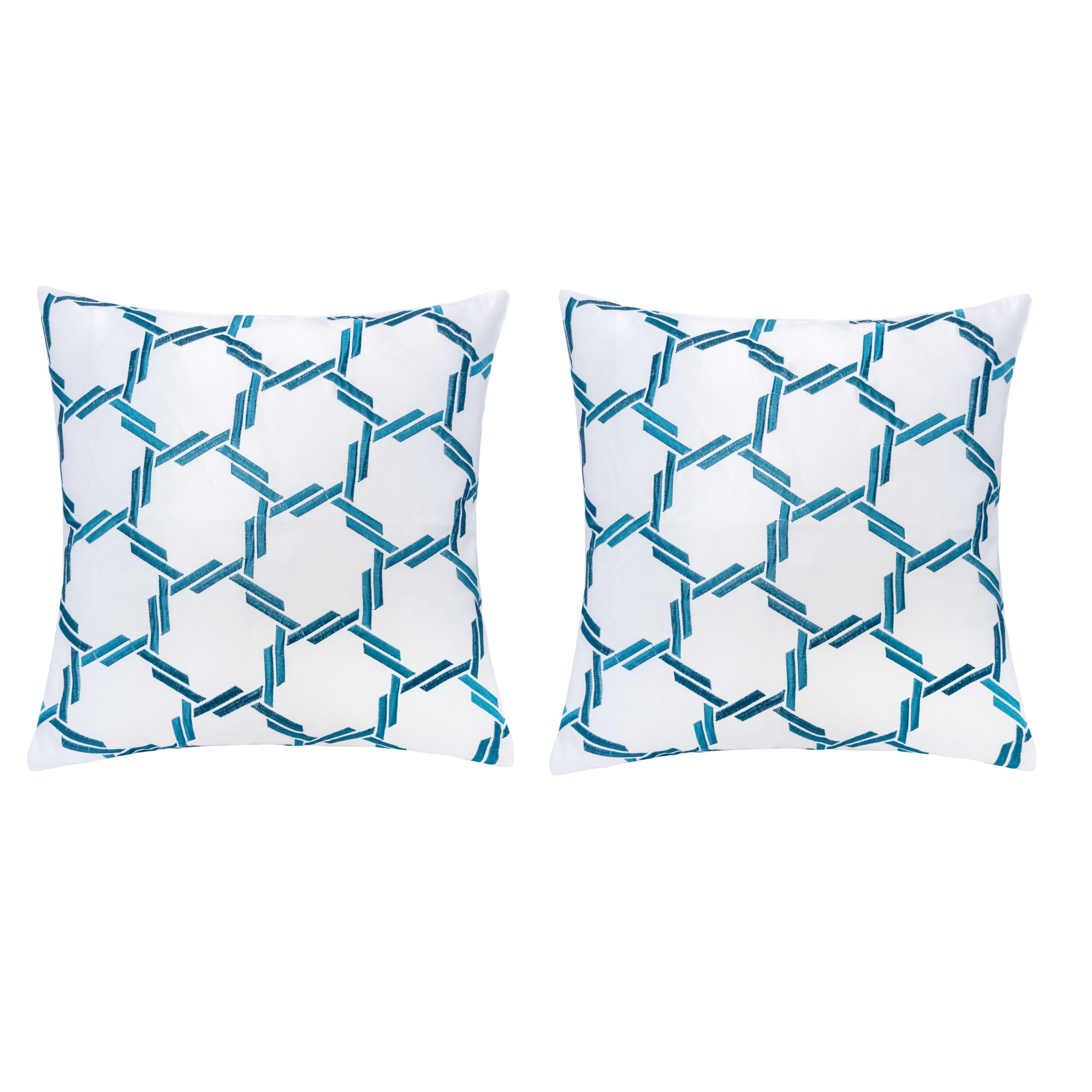 LuXeo 2 -Piece 20-in x 20-in White Square Indoor Decorative Pillow