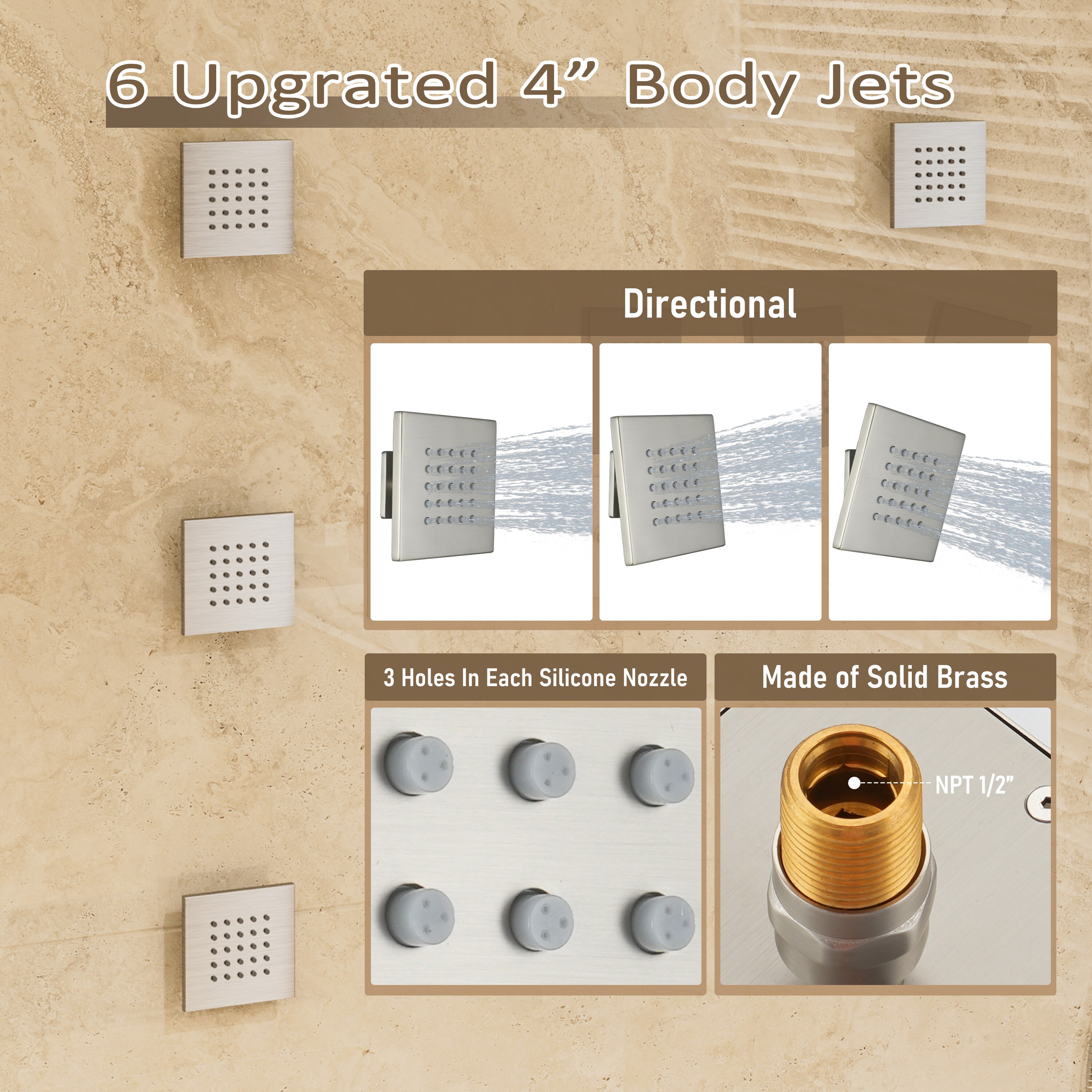 Mondawe WF-6368-20-NB Showerhead-Bar-Panels - View #9
