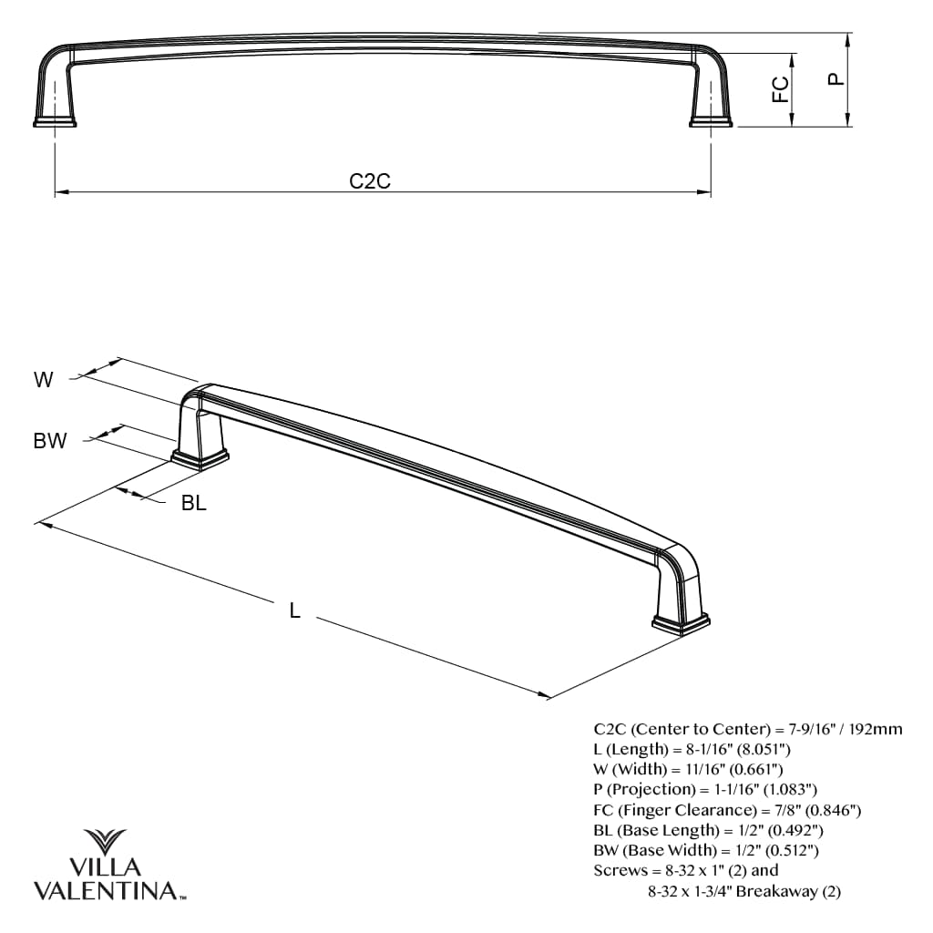 Villa Valentina VV1192ORB Cabinet-Pulls - View #8