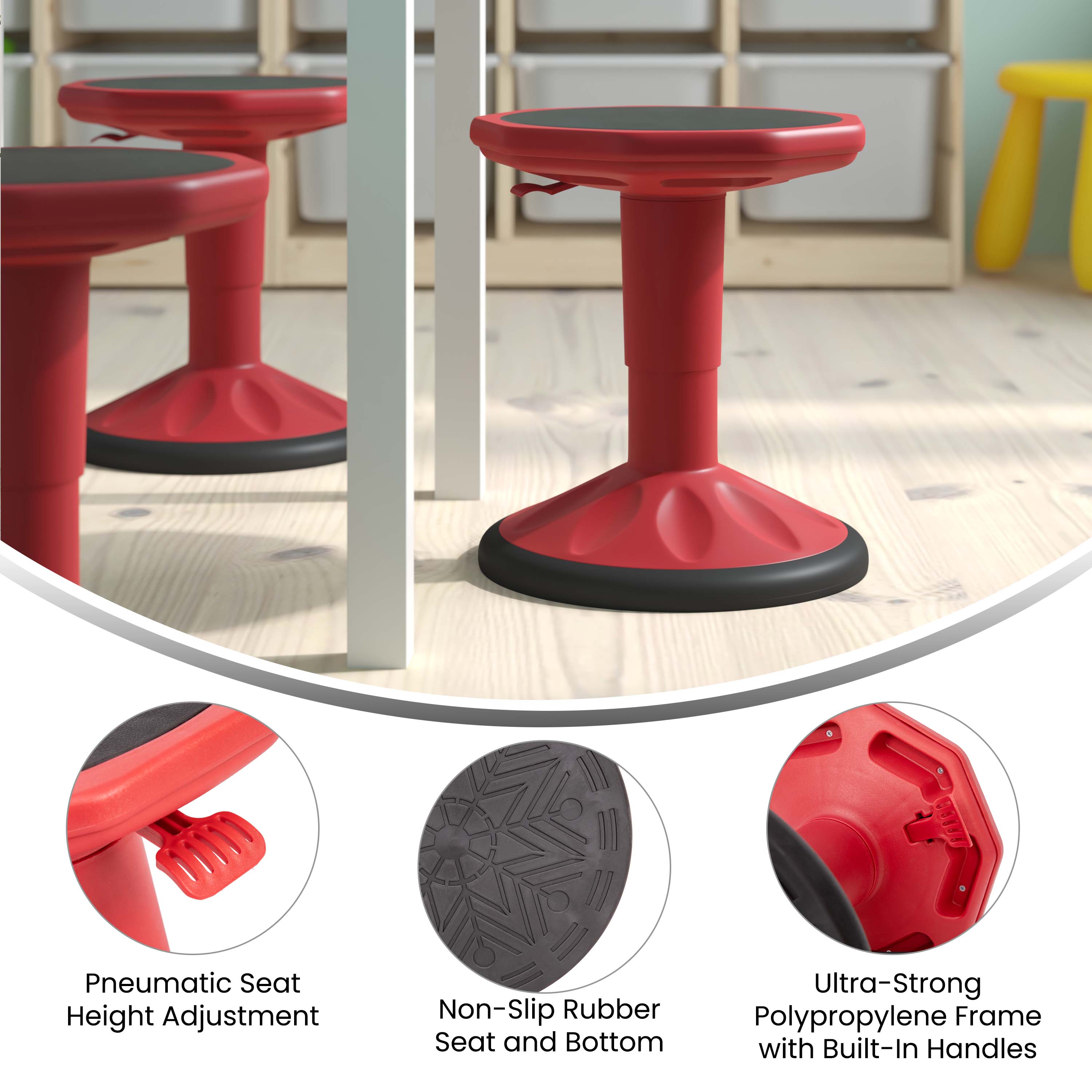 Uncaged Ergonomics: Wobble Stool Standing Desk Chair - Red