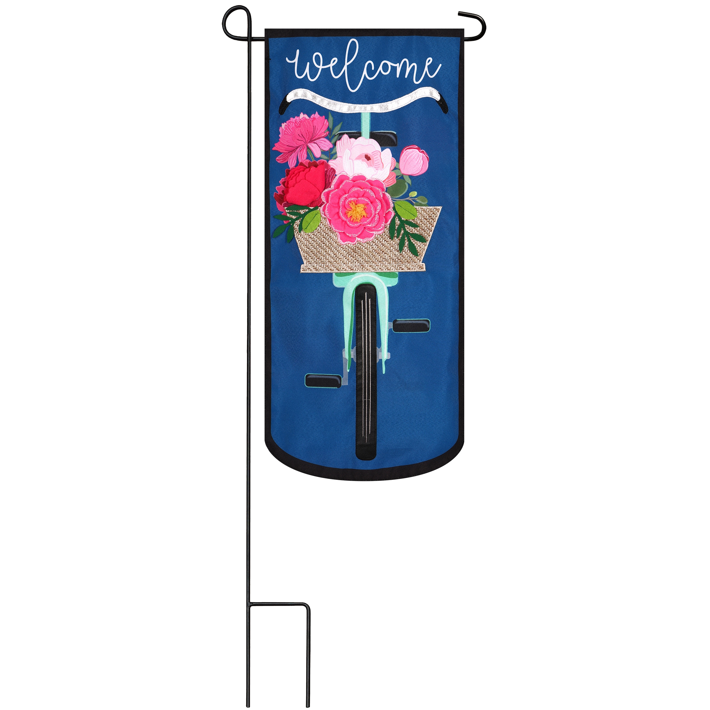 Style Selections ZLW14L10264 1.04-ft W x 2.33-ft H Floral Embroidered Flag Kit