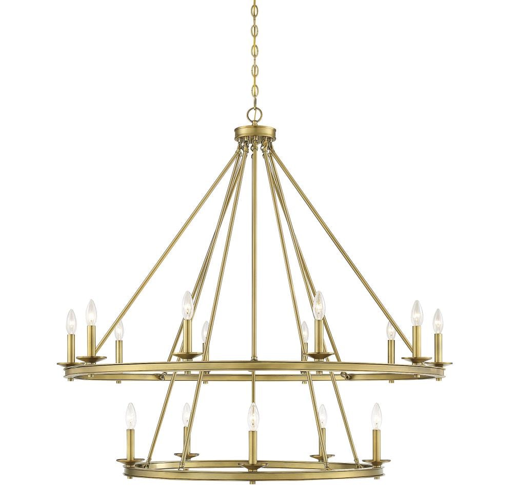 15-Light Warm Brass Traditional Dry Rated Chandelier at Lowes.com