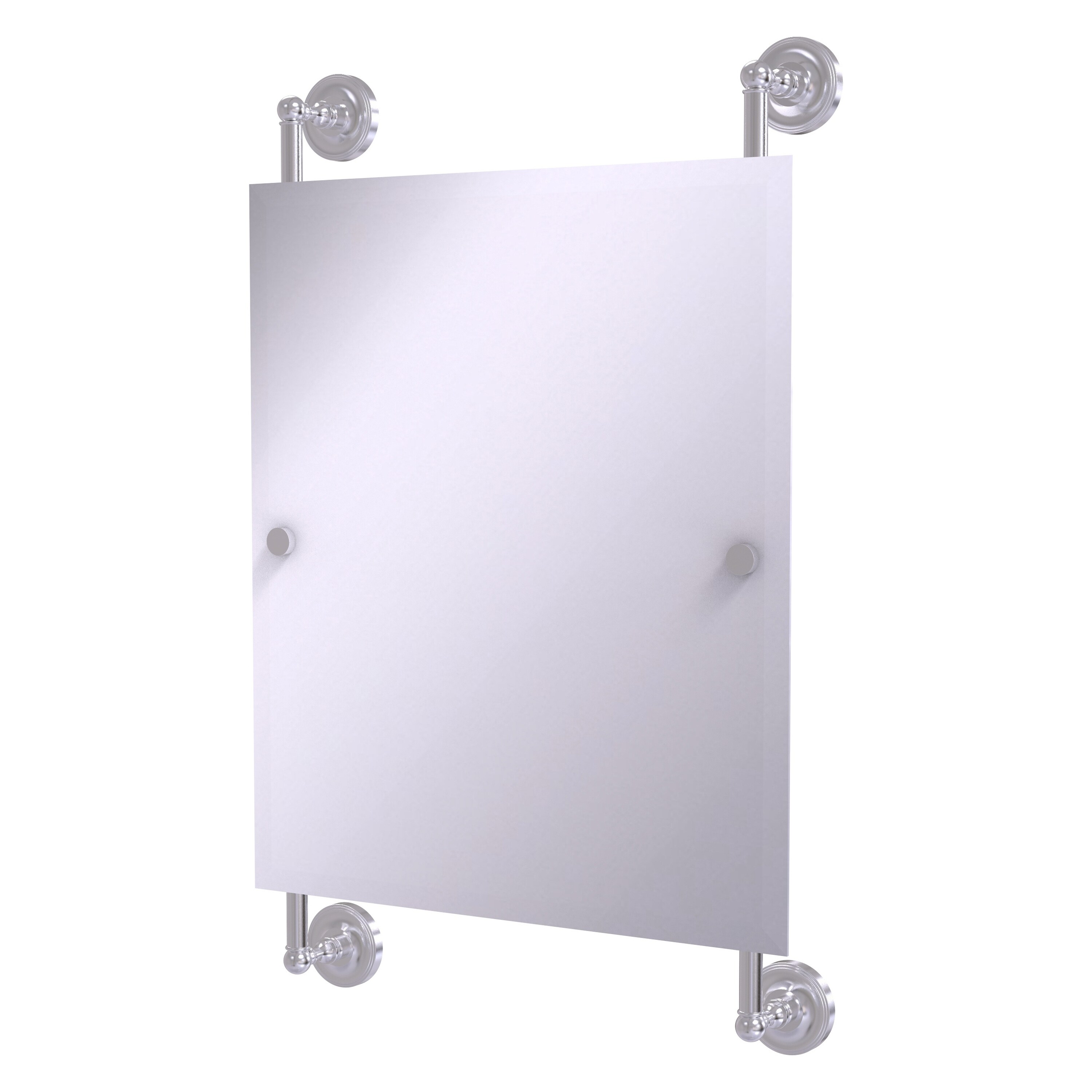 Allied Brass PR-27-92-SCH Prestige Regal 21-Inches x 33-Inches Beveled Frameless Rectangular Bathroom Vanity Mirror ( Satin Chrome )