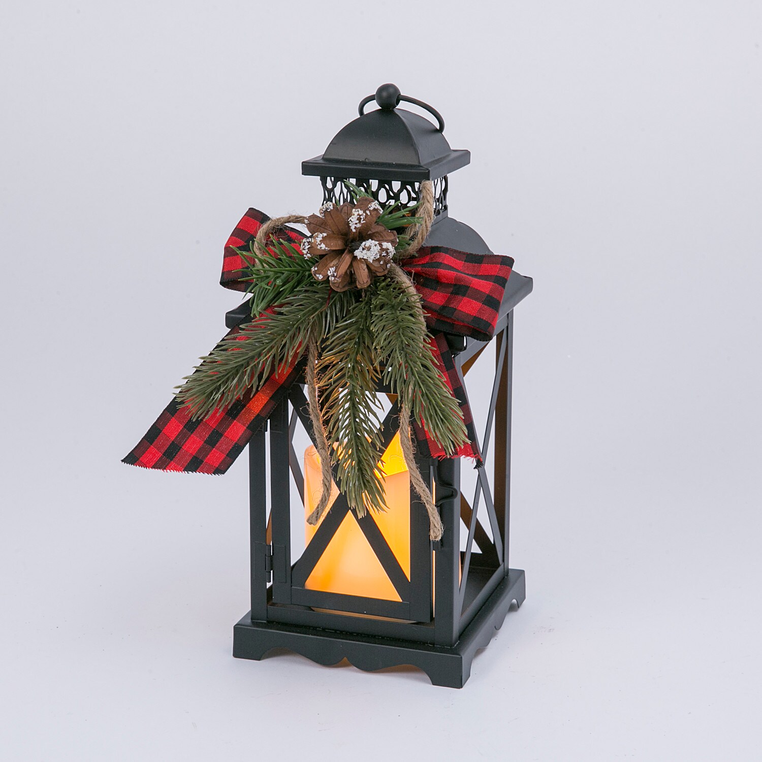 GIL 2491810EC 10.25-Inches Lighted Tabletop Decoration Lantern Battery-operated Christmas Decor