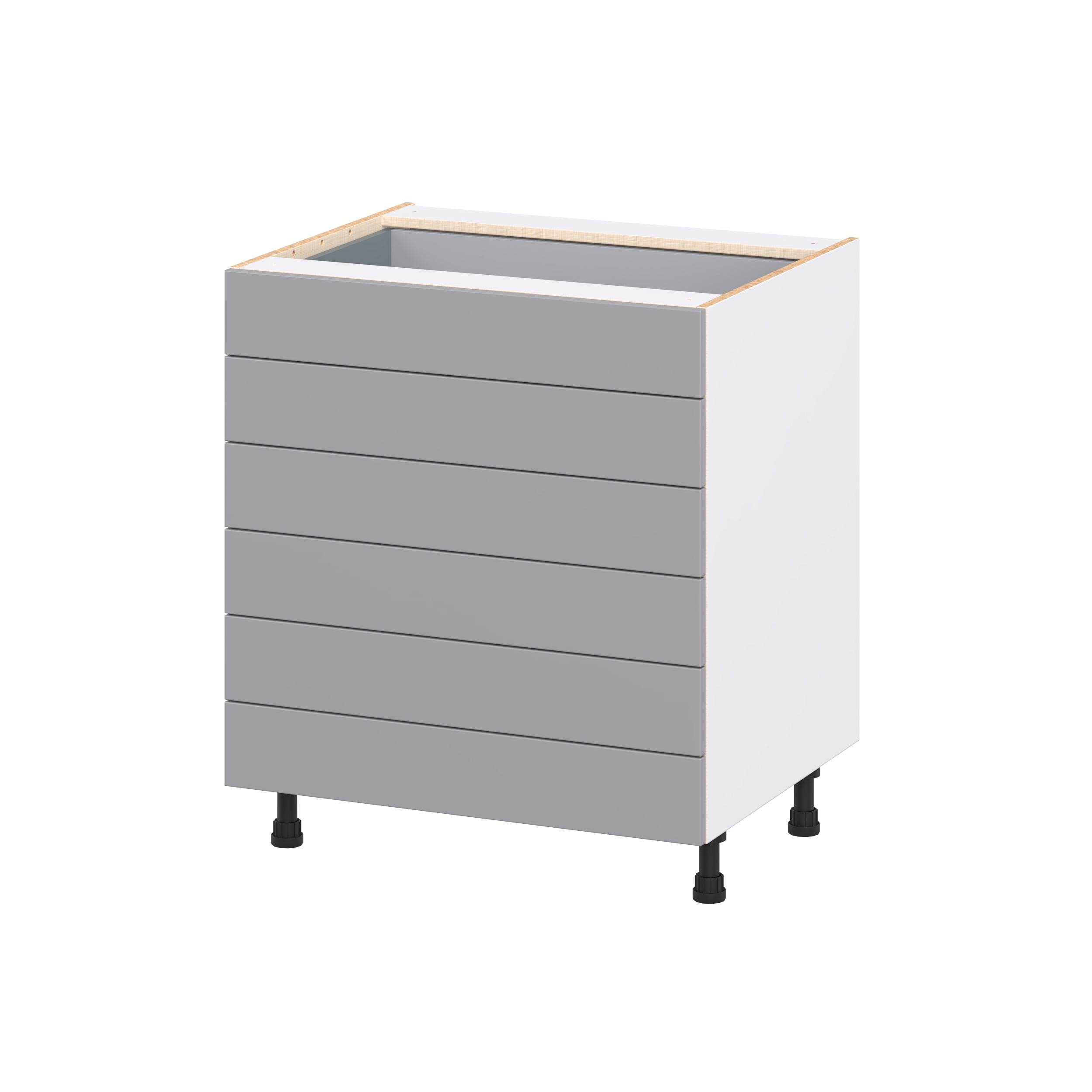 Hugo&Borg DSB6D30-BM Beaumont 30-in W x 34.5-in H x 24.5-in D Slate Gray 6 -Drawers Drawer Base Fully assembled Cabinet Slab