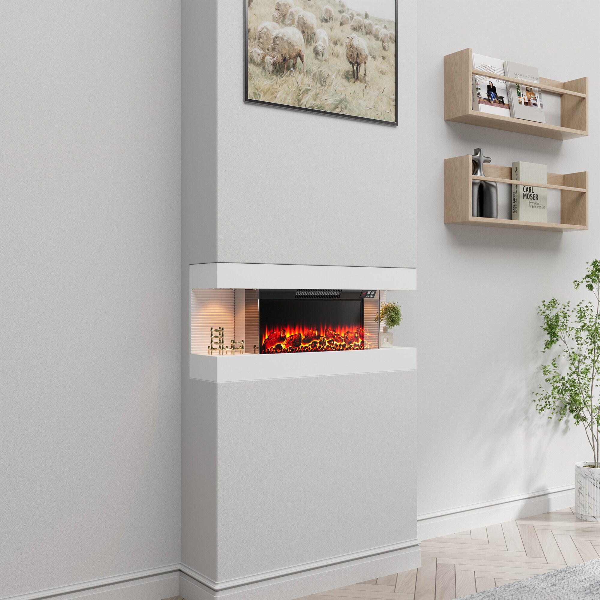 Clihome CL-TV01-WH Electric-Fireplaces - View #5