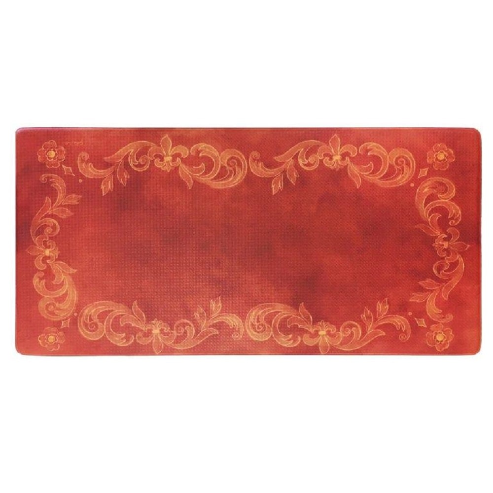 J&V TEXTILES CNC124 2-ft x 3-ft Red PVC Rectangular Indoor or outdoor Decorative Home Anti-fatigue mat