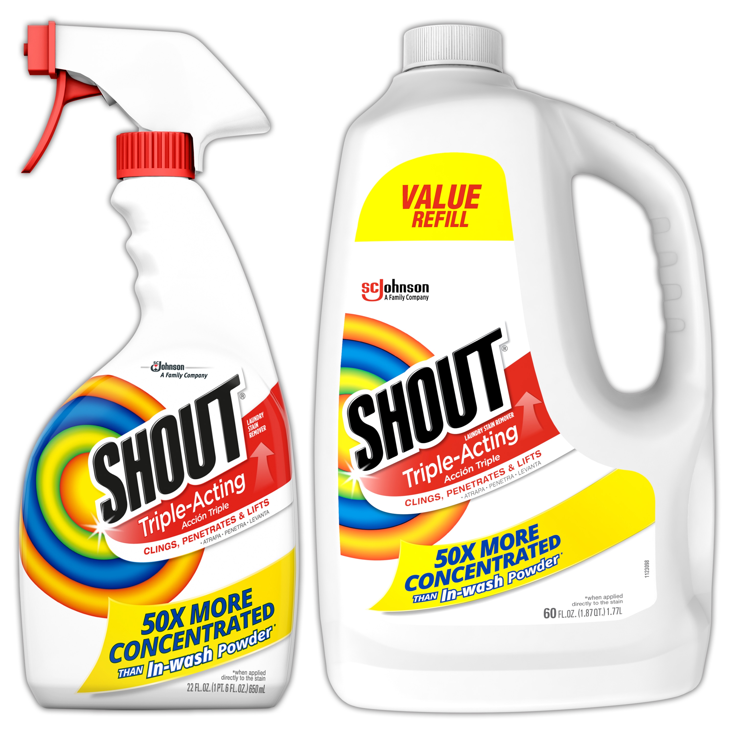 Shout Laundry Stain Remover, Triple-Acting, Value Pack - 30 fl oz