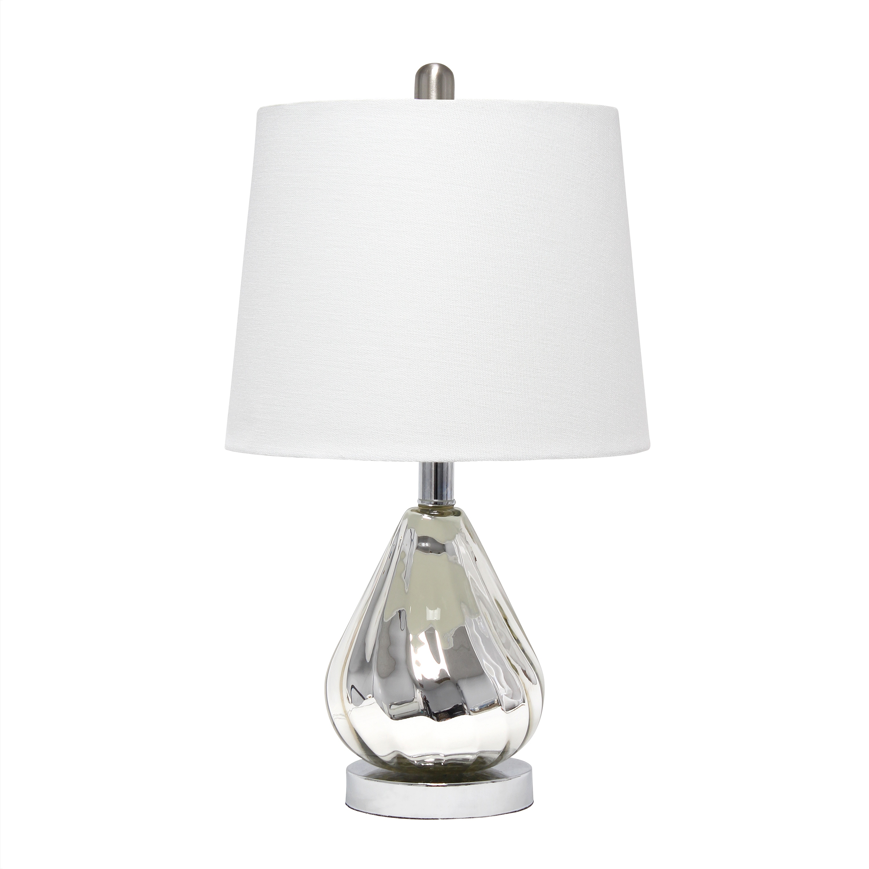 Lalia Home LHT-1006-WH Classix 20.5-in White LED Rotary socket Table Lamp with Fabric Shade