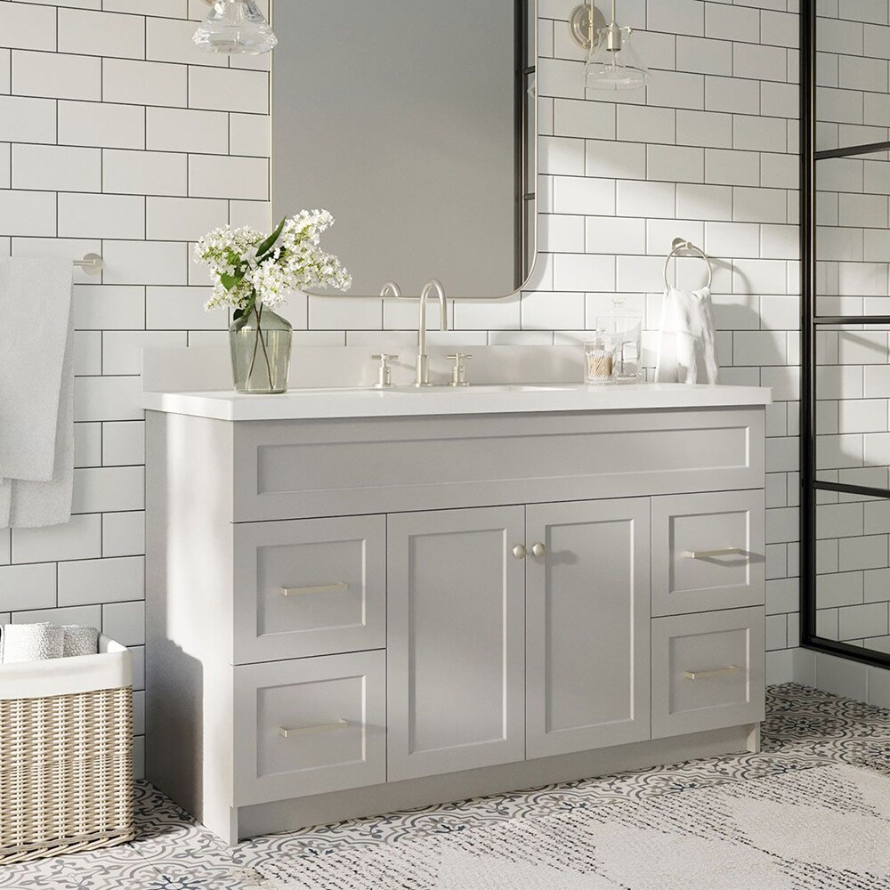ARIEL Hamlet 55-in Gray Undermount Single Sink Bathroom Vanity with ...