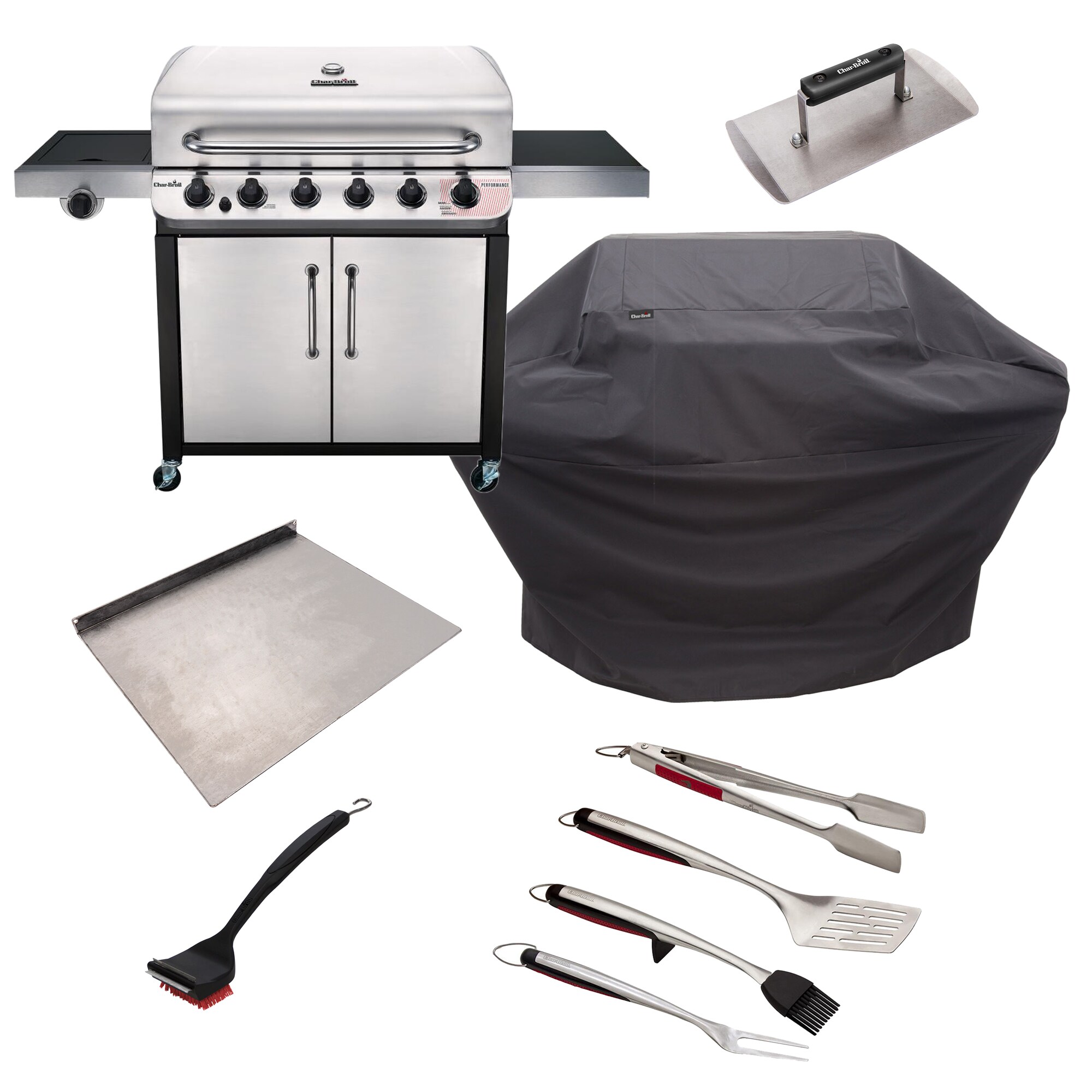 kompakt Udstyre Paine Gillic Shop Char-Broil Please your Party with the Performance Stainless 6-Burner  Liquid Propane Gas Grill with 1 Side Burner at Lowes.com