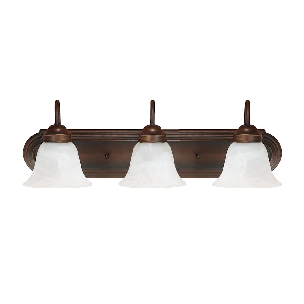 Capital Lighting  1033118 3 Light 8 Inch Tall Bathroom Vanity Light with Frosted Glass Shades