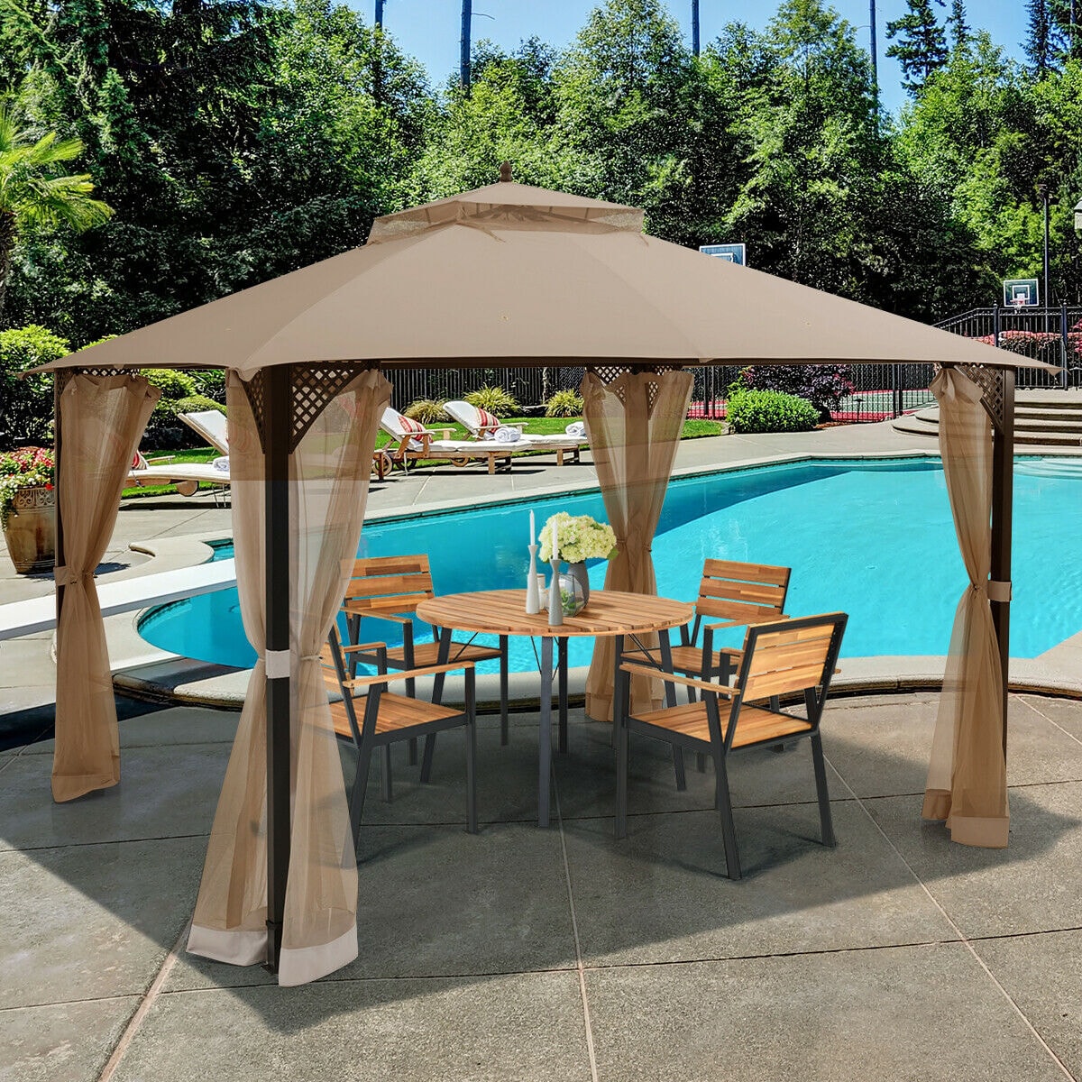 Forclover HYFE-70382CF Wood-Resin-Gazebos - View #9