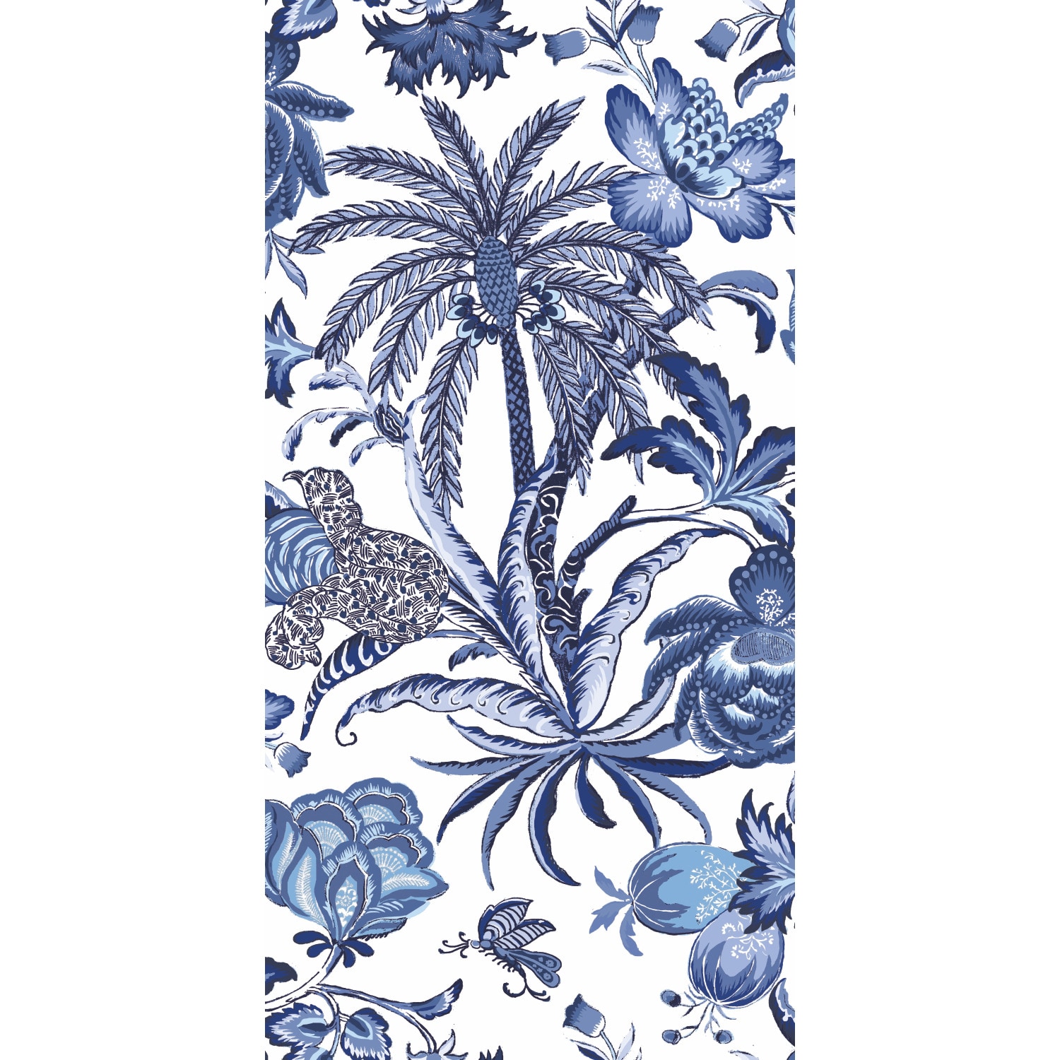 Waverly 28.29-sq ft Blue Vinyl Floral Self-adhesive Peel and Stick  Wallpaper in the Wallpaper department at Lowes.com