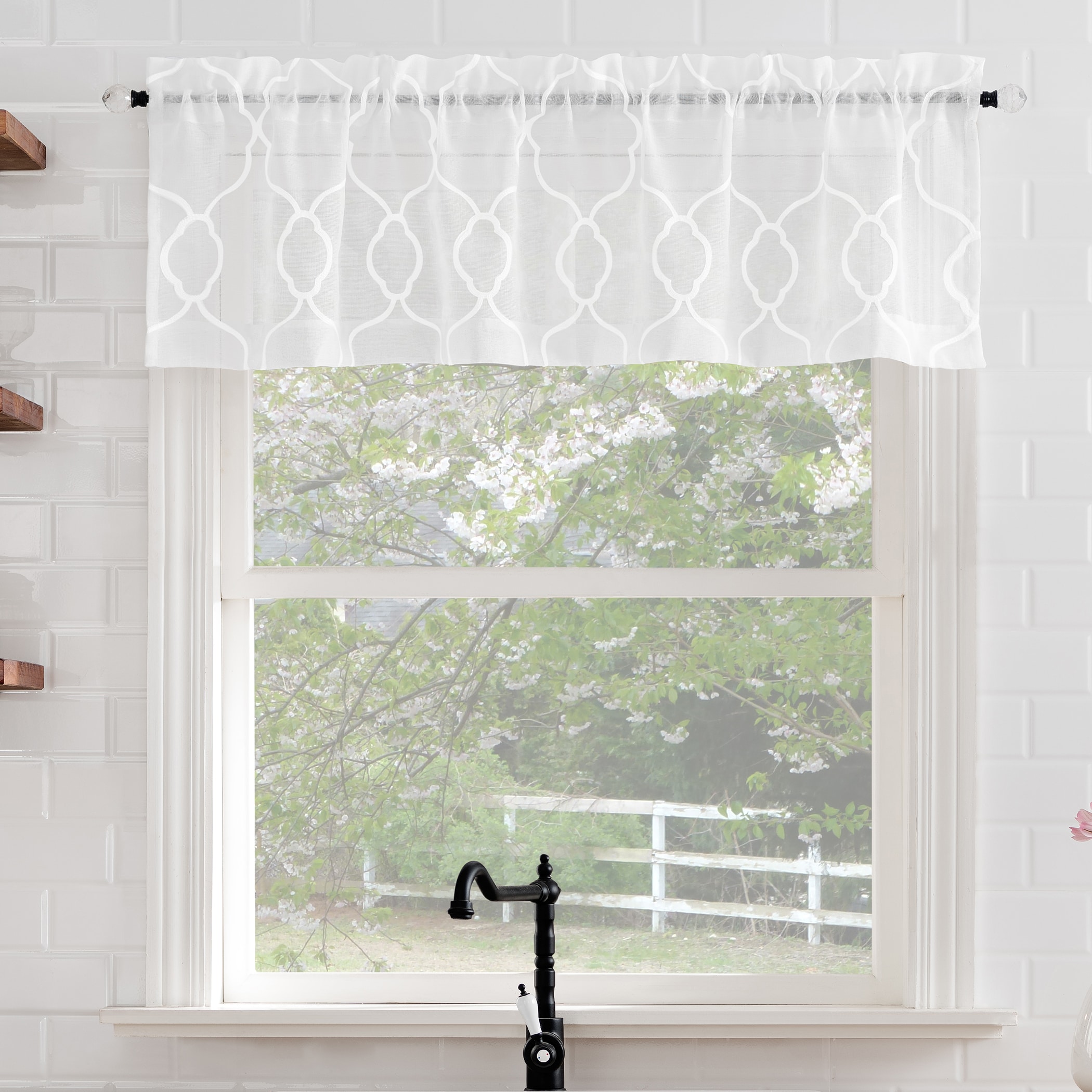 No. 918 61074 14-Inches White Light filtering Rod pocket Single curtain panel