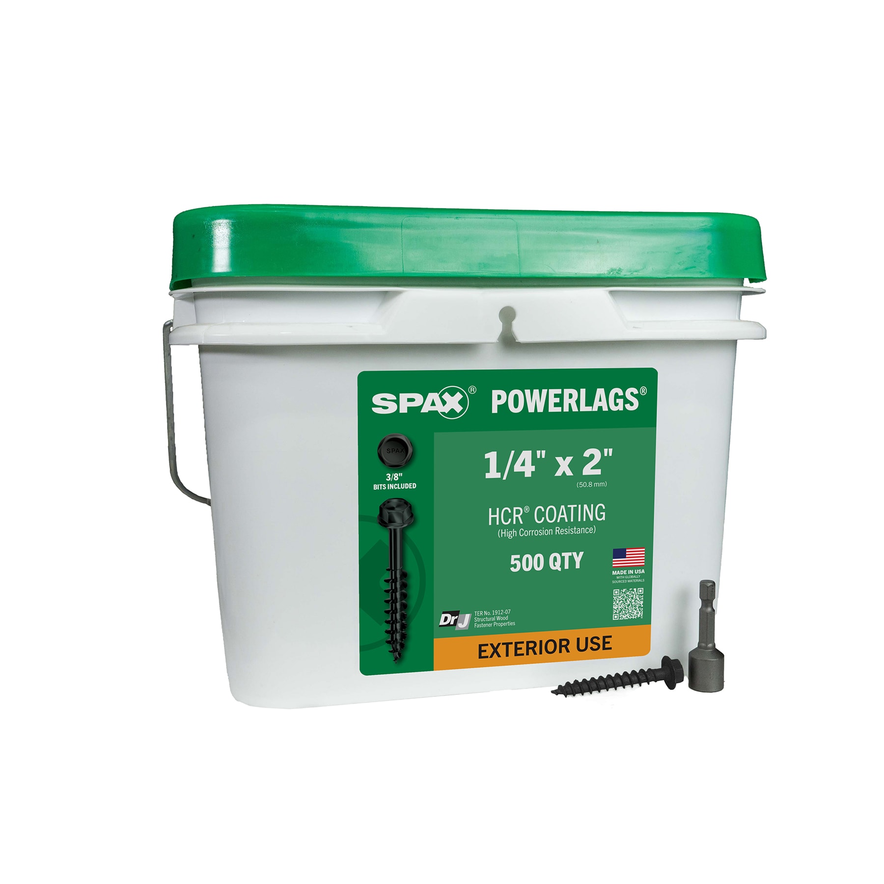 SPAX 3571820700500 1/4-in x 2-in Green Coated Hex -Head Exterior Structural wood screws 500 -Pack
