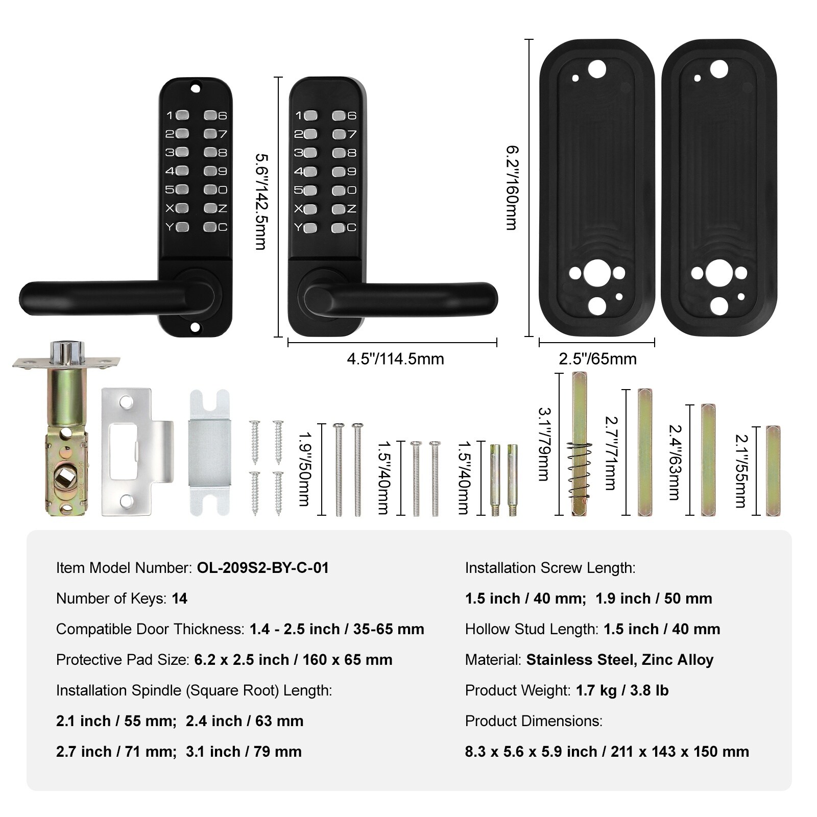 Mecale YAS-98YYU7 Electronic-Door-Locks - View #10
