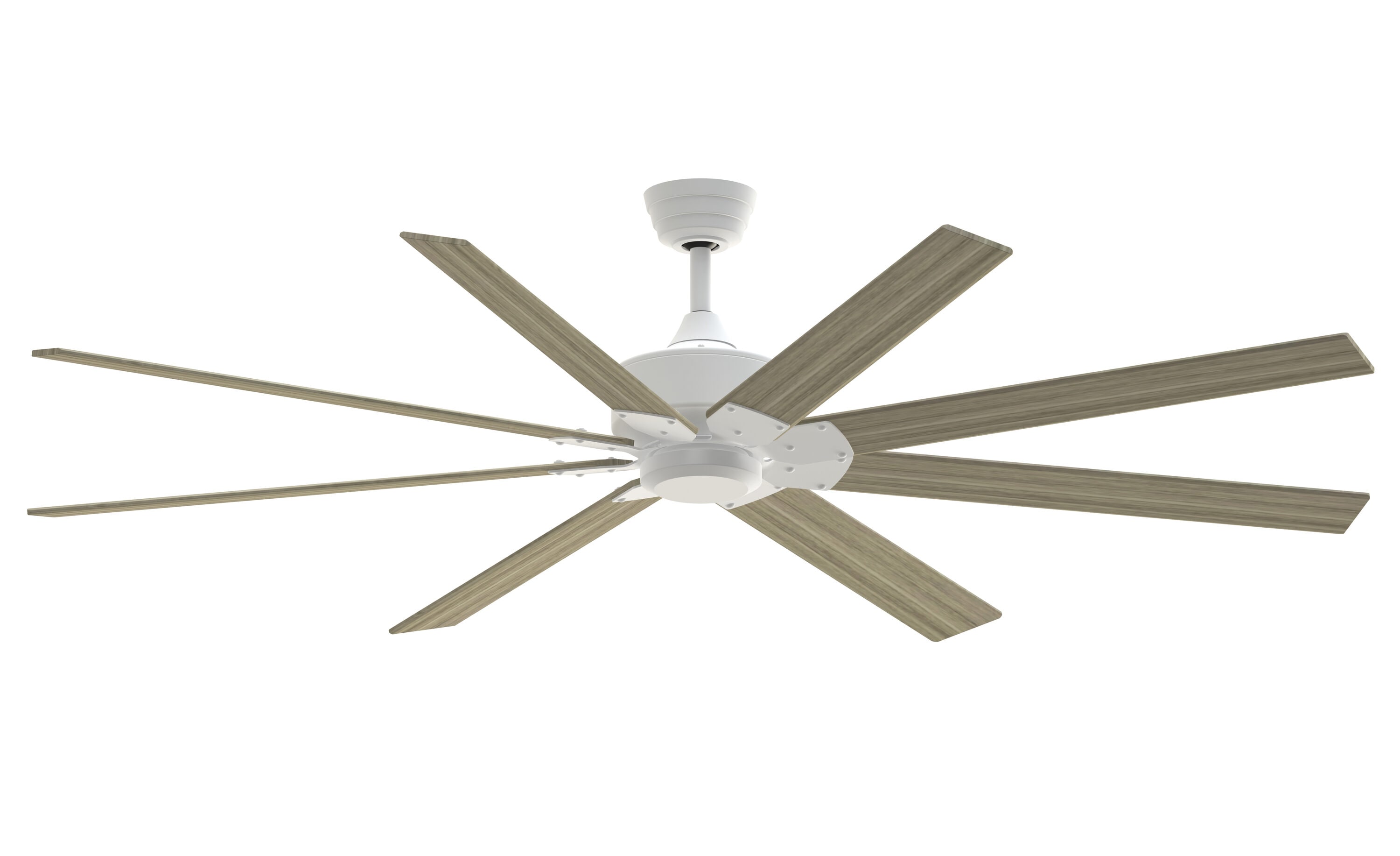 Fanimation Levon Custom 72-in Matte White with Washed Pine Blades Indoor/Outdoor Smart Ceiling Fan Light Kit Compatible and Remote (8-Blade) FPD7912BMW-72WP Sansujyuku sansujyuku.com