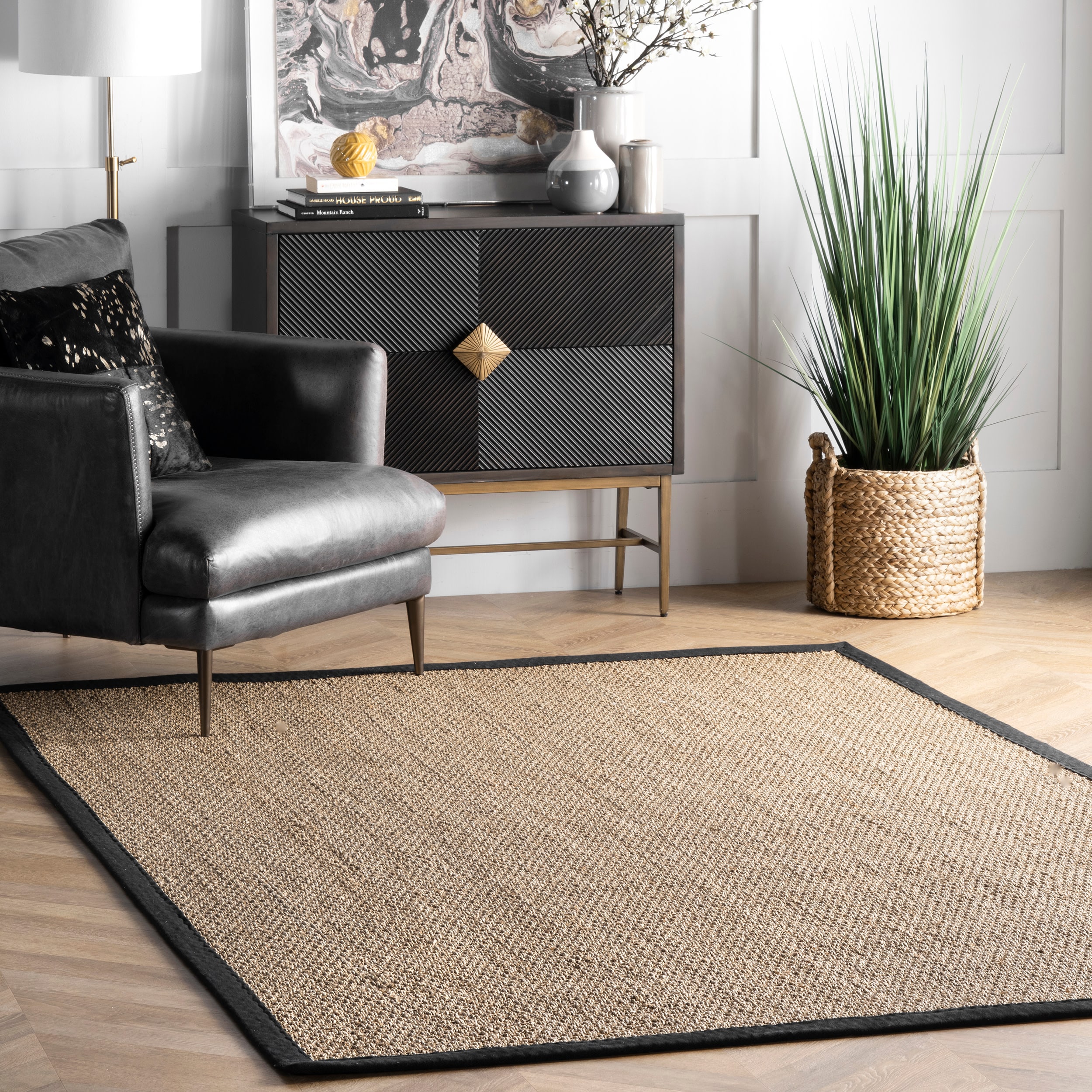 nuLOOM 2 X 3 (ft) Black Indoor Border Area Rug in the Rugs