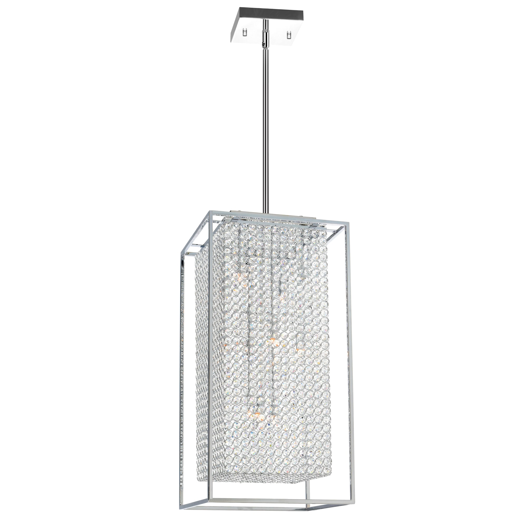 Cube 29" Chrome and Crystal 11-Light Chandelier