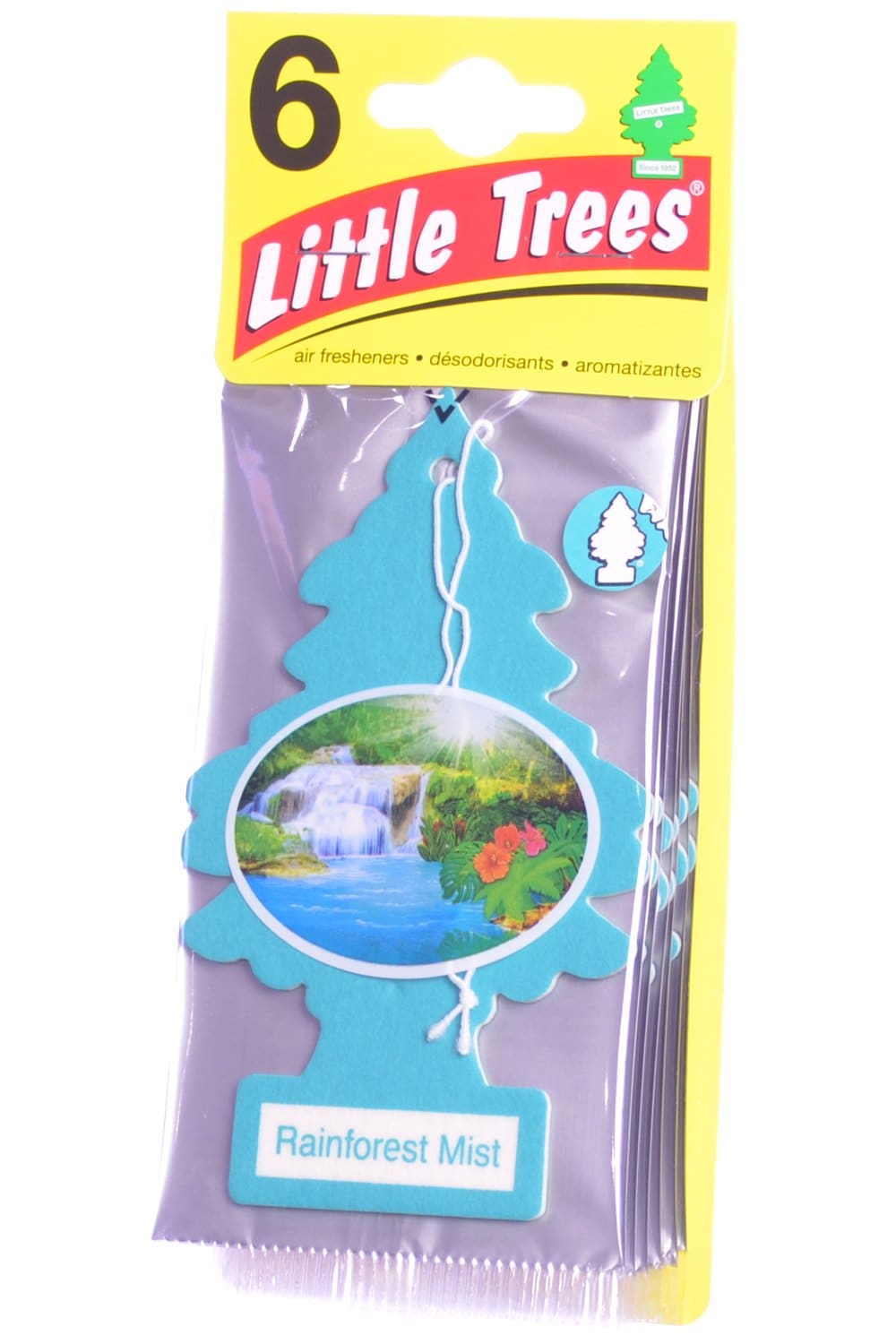 LITTLE TREES  Rainforest Mist Hanging Air Fresheners Cardboard Pack of 6