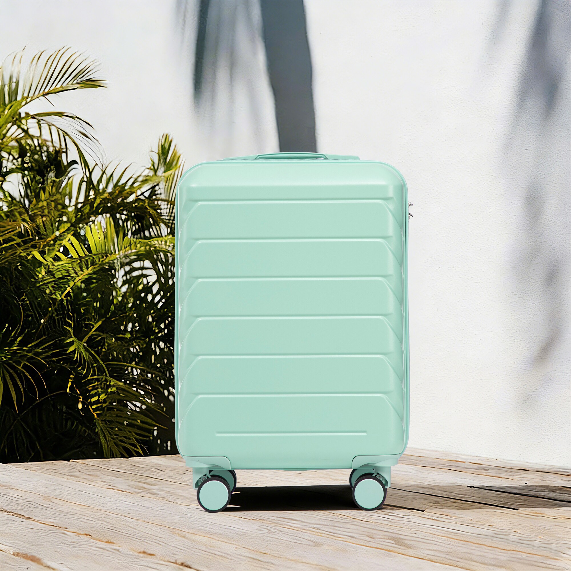 KTMBDW - 20 Inch Carry-On Luggage Hardside Suitcase with Spinner Wheels and Combination Lock -Scr...